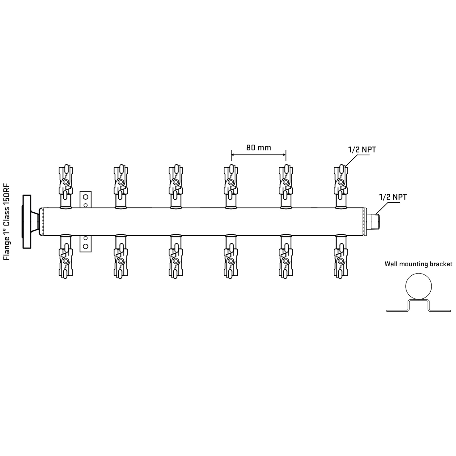 M512A010132 Manifolds Stainless Steel Double Sided