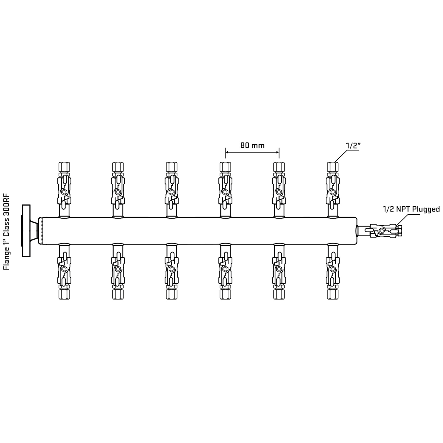 M512A050210 Manifolds Stainless Steel Double Sided