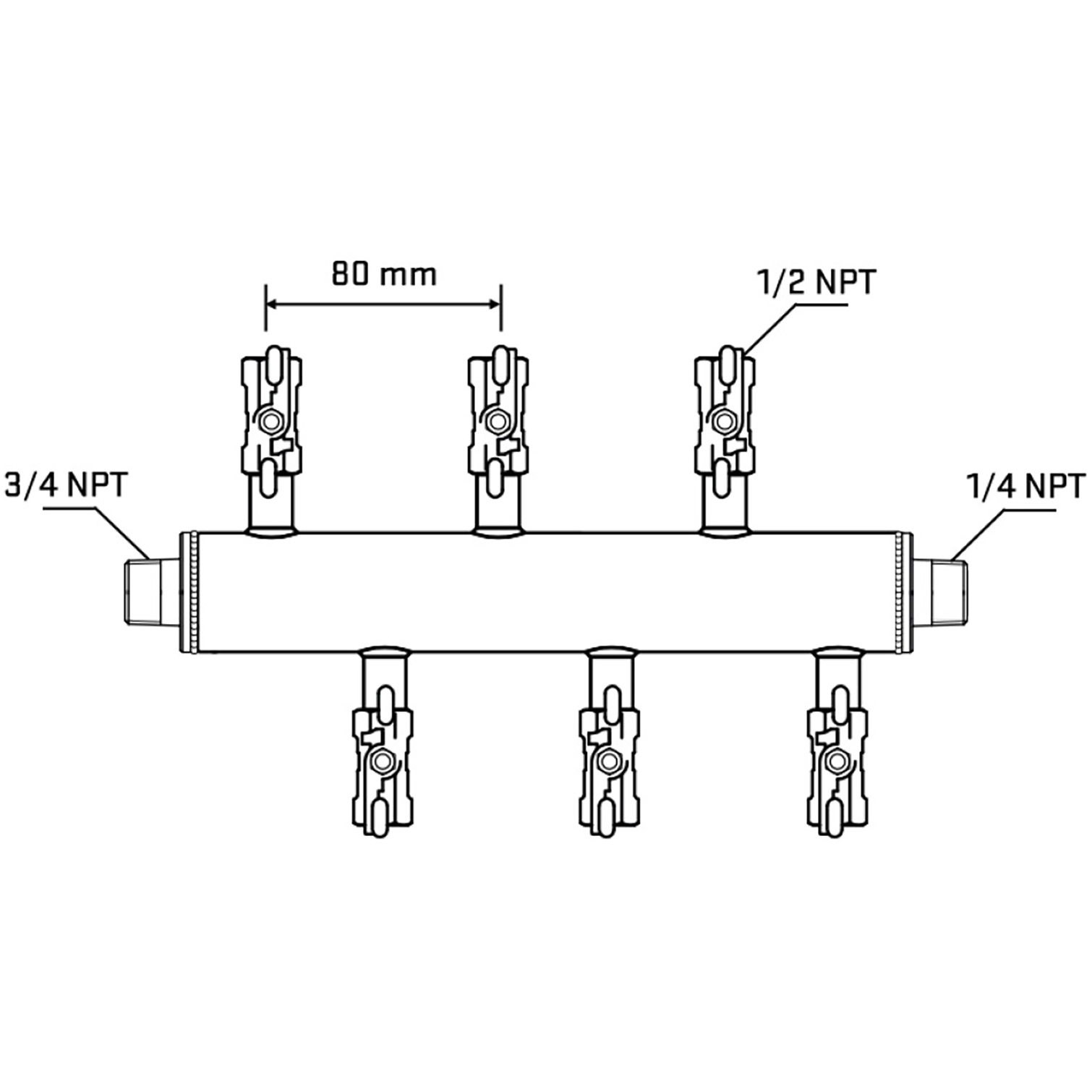 M5F1A010840 Manifolds Stainless Steel Double Sided