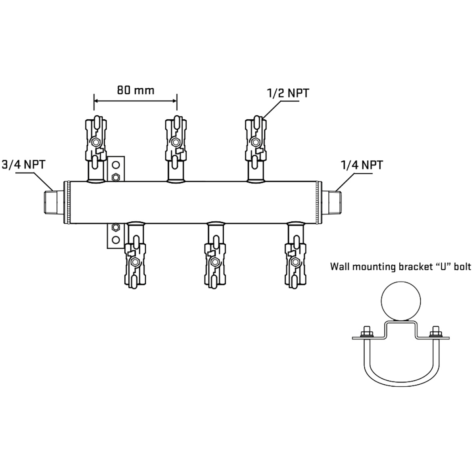 M5F1A010841 Manifolds Stainless Steel Double Sided