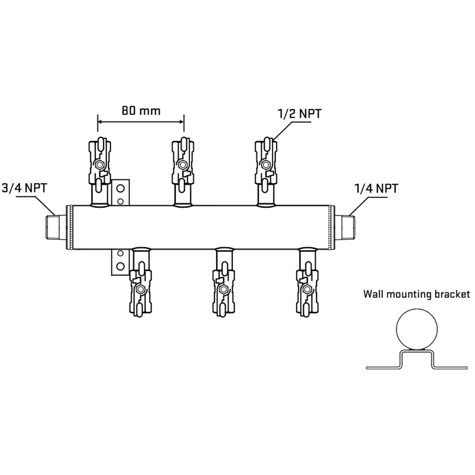 M5F1A010842 Manifolds Stainless Steel Double Sided
