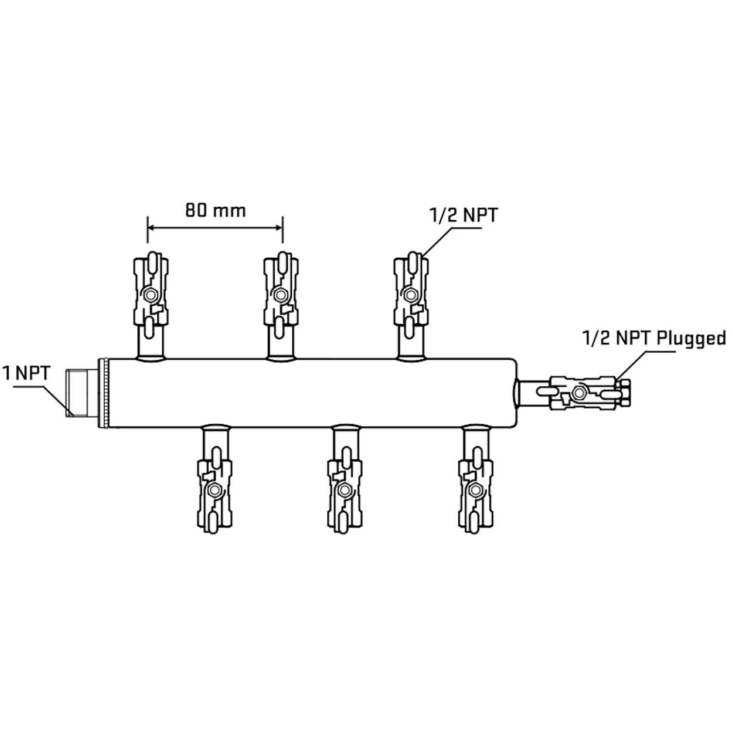 M5F1A011110 Manifolds Stainless Steel Double Sided