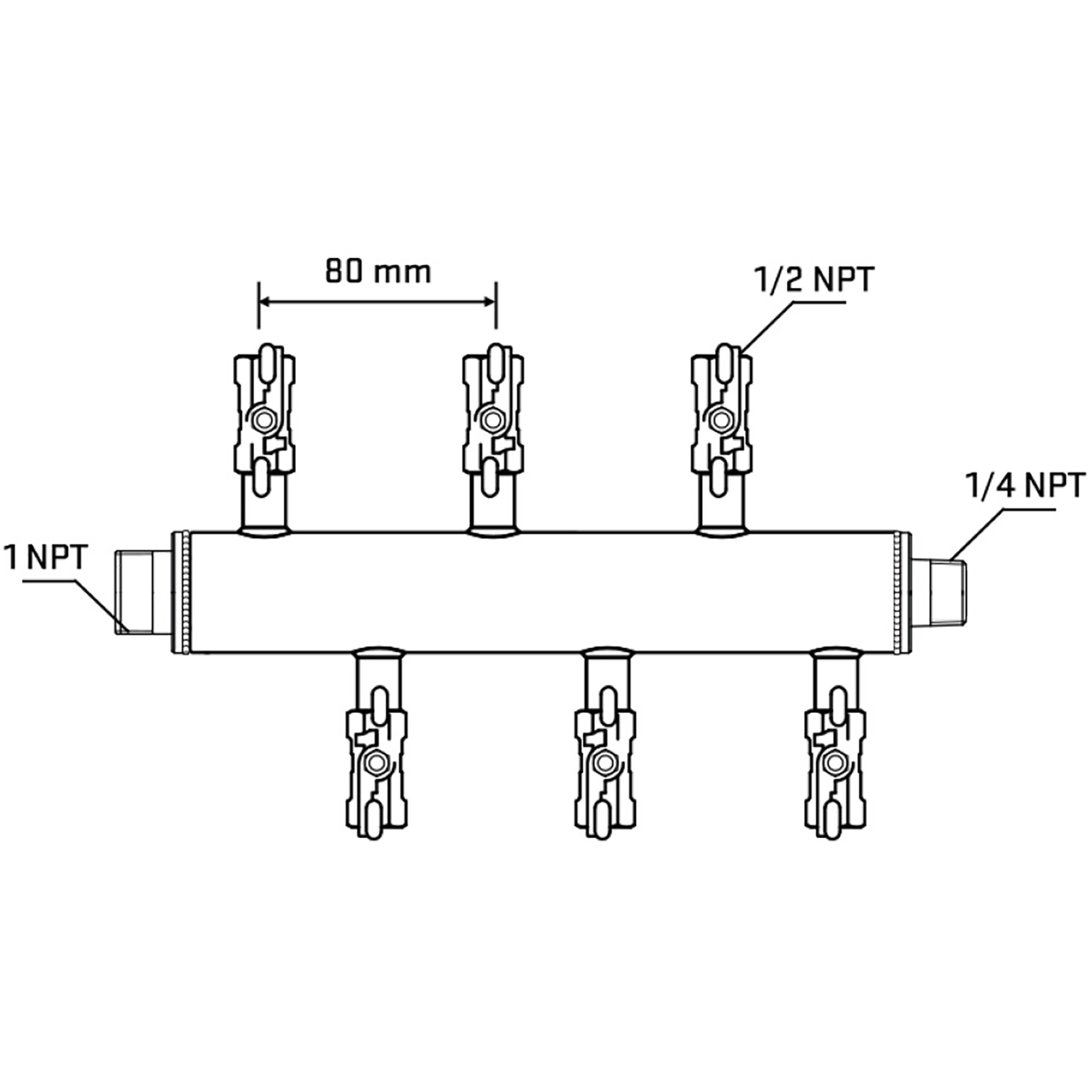 M5F1A011140 Manifolds Stainless Steel Double Sided