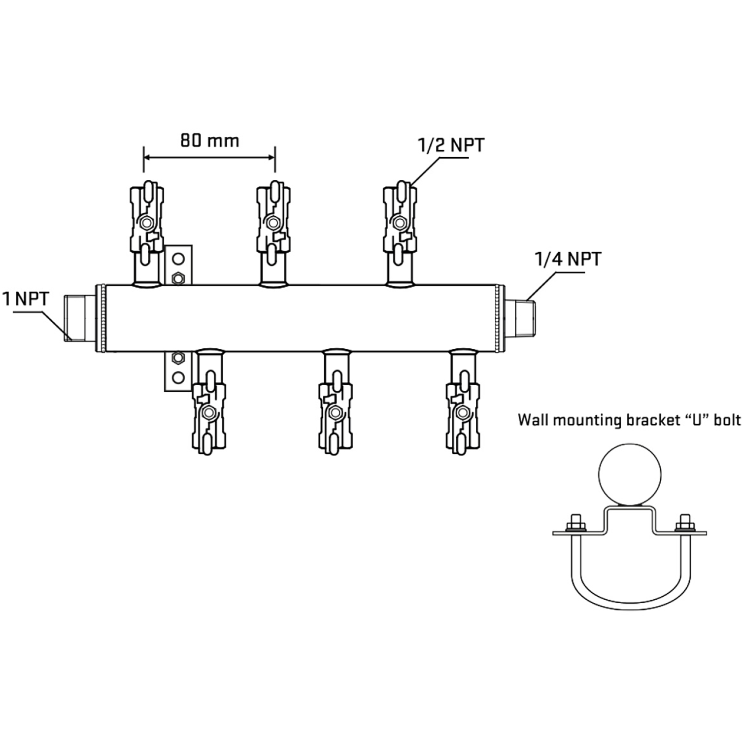 M5F1A011141 Manifolds Stainless Steel Double Sided