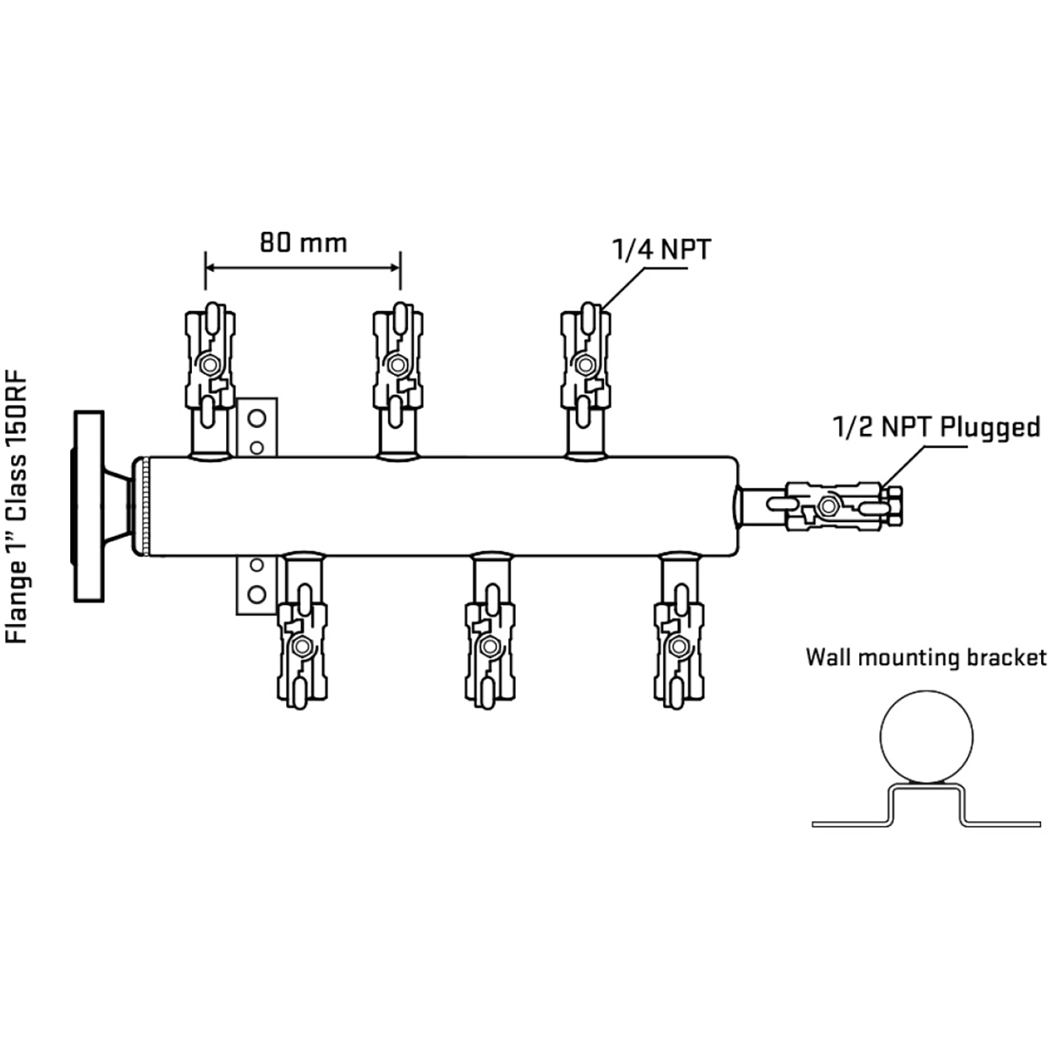 M5F1A020112 Manifolds Stainless Steel Double Sided