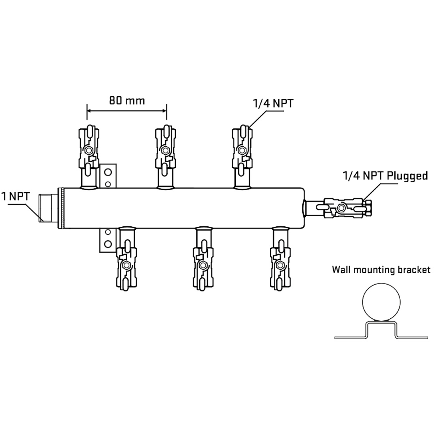 M5F1A021122 Manifolds Stainless Steel Double Sided