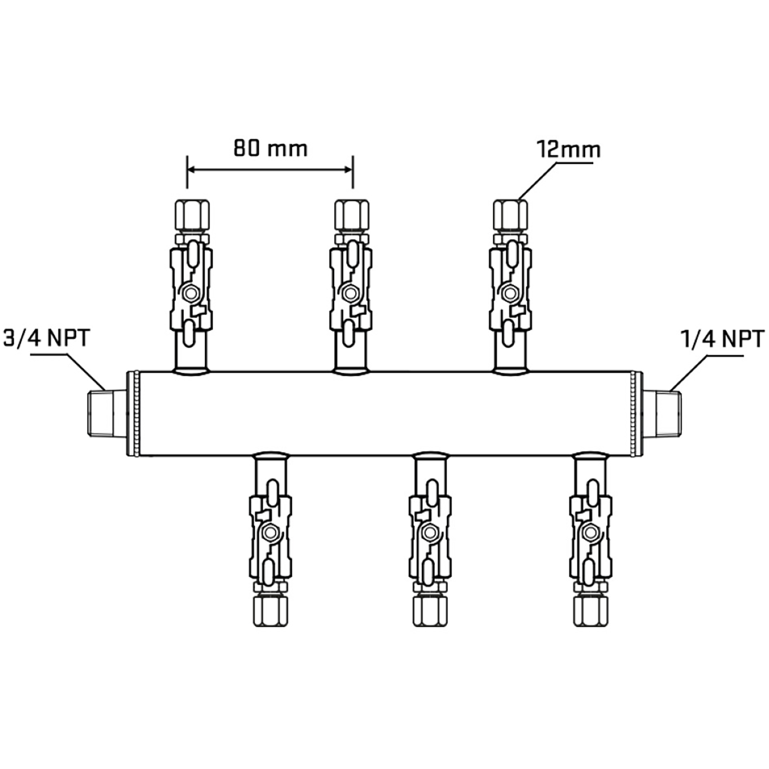 M5F1A030840 Manifolds Stainless Steel Double Sided