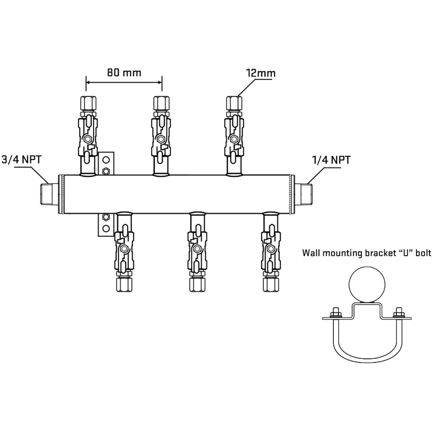 M5F1A030841 Manifolds Stainless Steel Double Sided