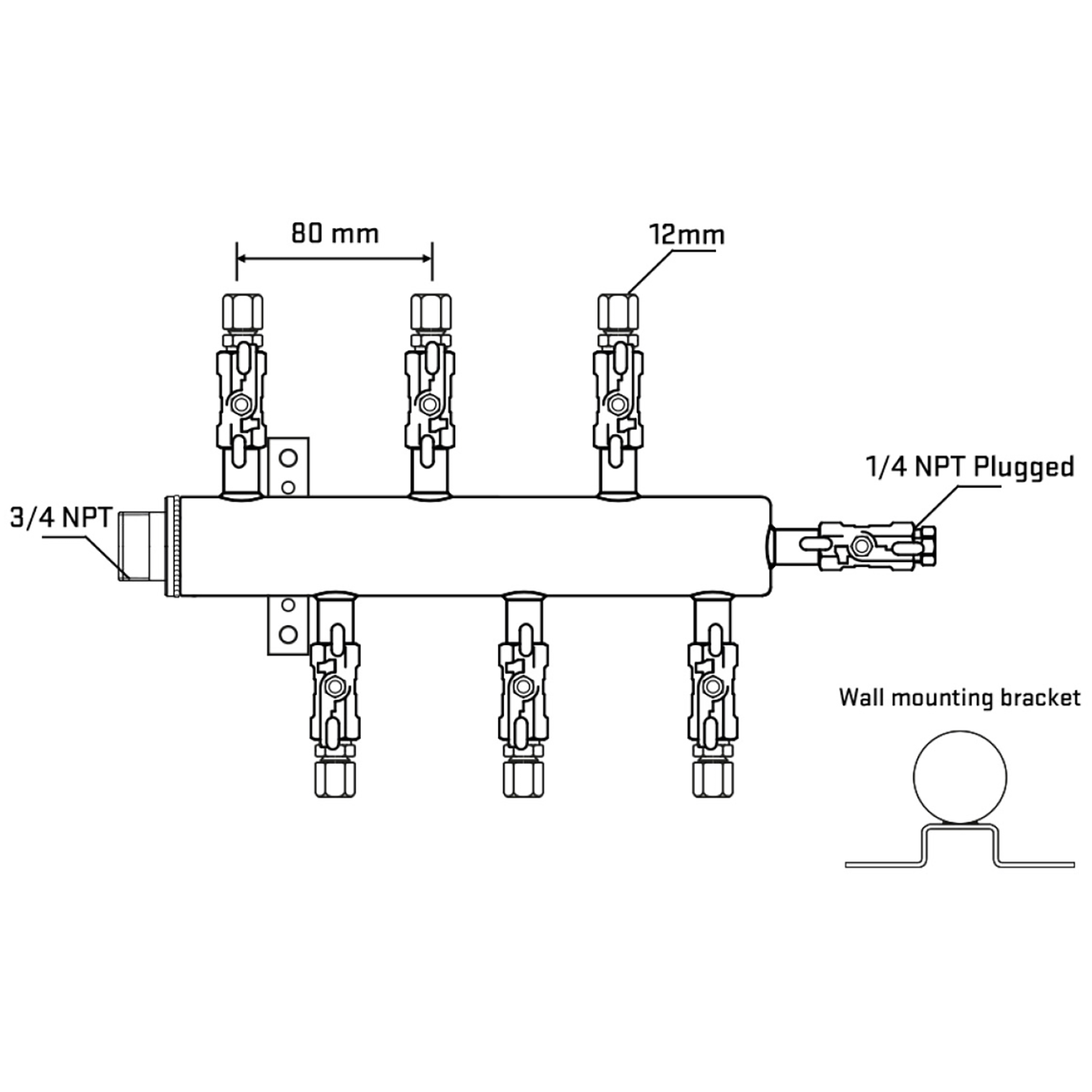 M5F1A031022 Manifolds Stainless Steel Double Sided