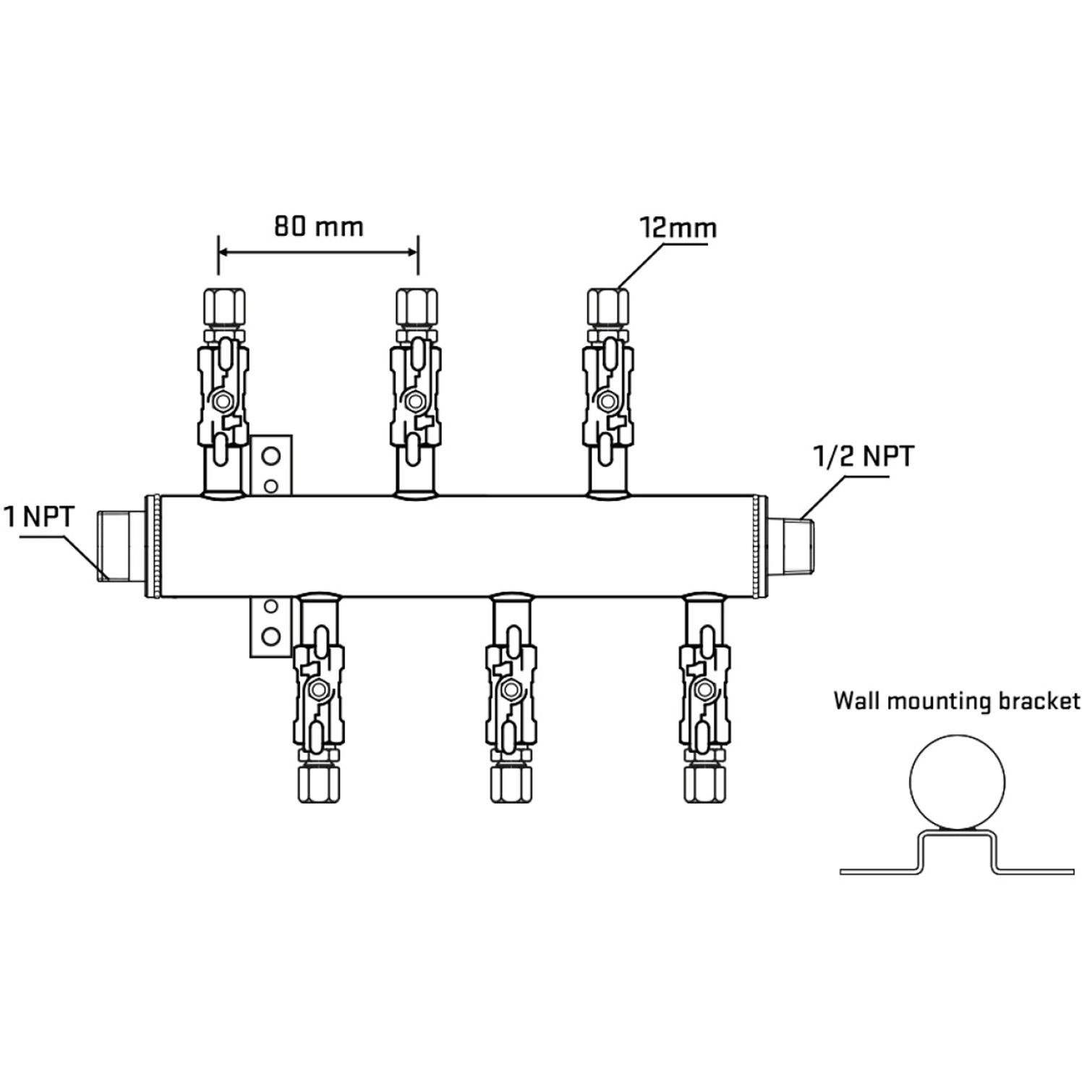 M5F1A031132 Manifolds Stainless Steel Double Sided