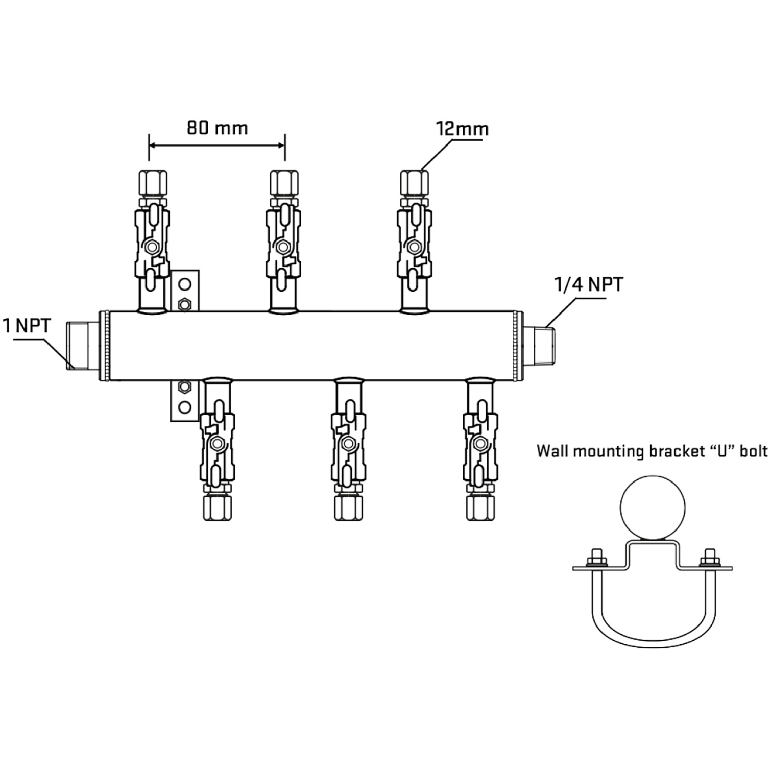 M5F1A031141 Manifolds Stainless Steel Double Sided