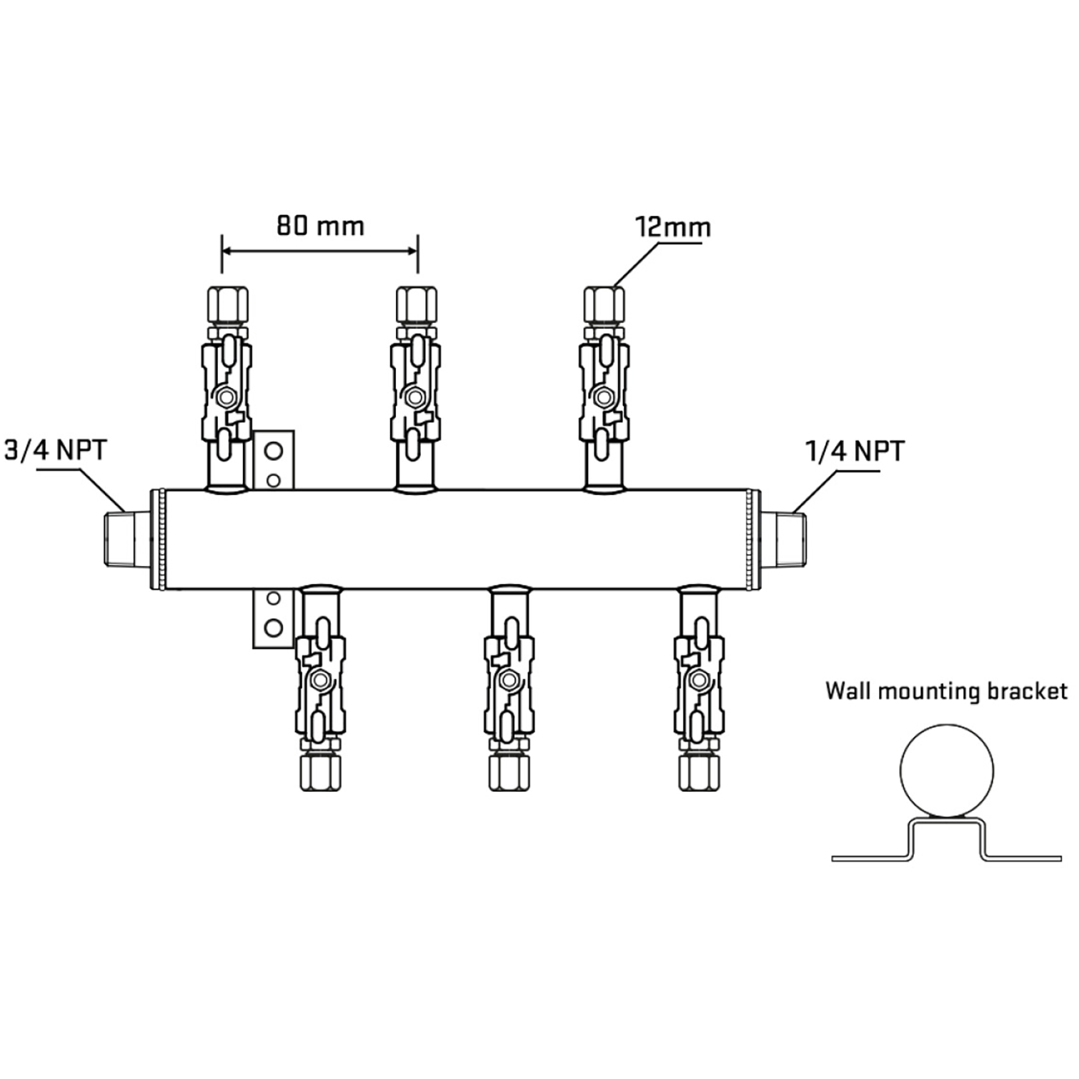 M5F1A040842 Manifolds Stainless Steel Double Sided