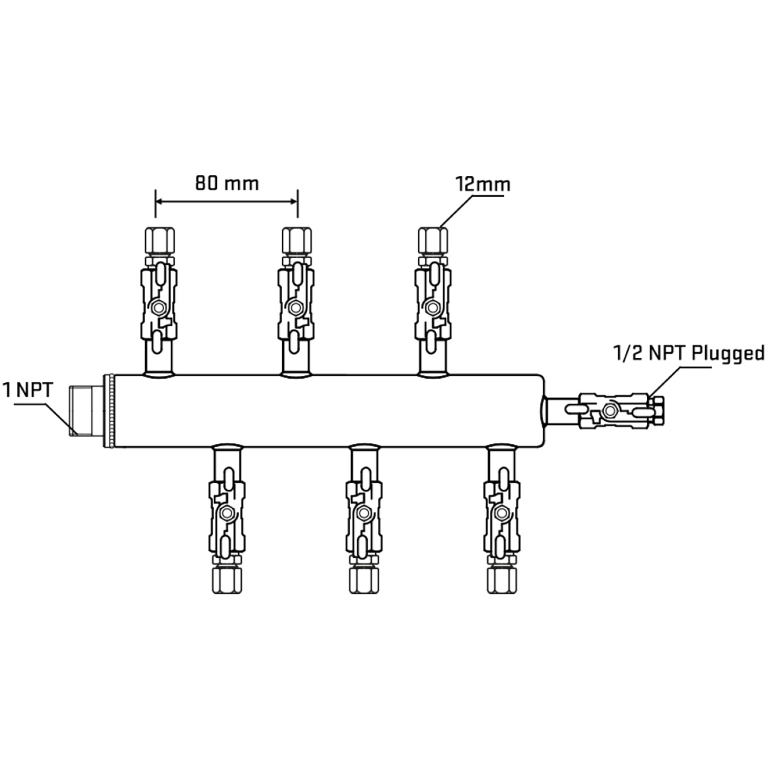 M5F1A041110 Manifolds Stainless Steel Double Sided