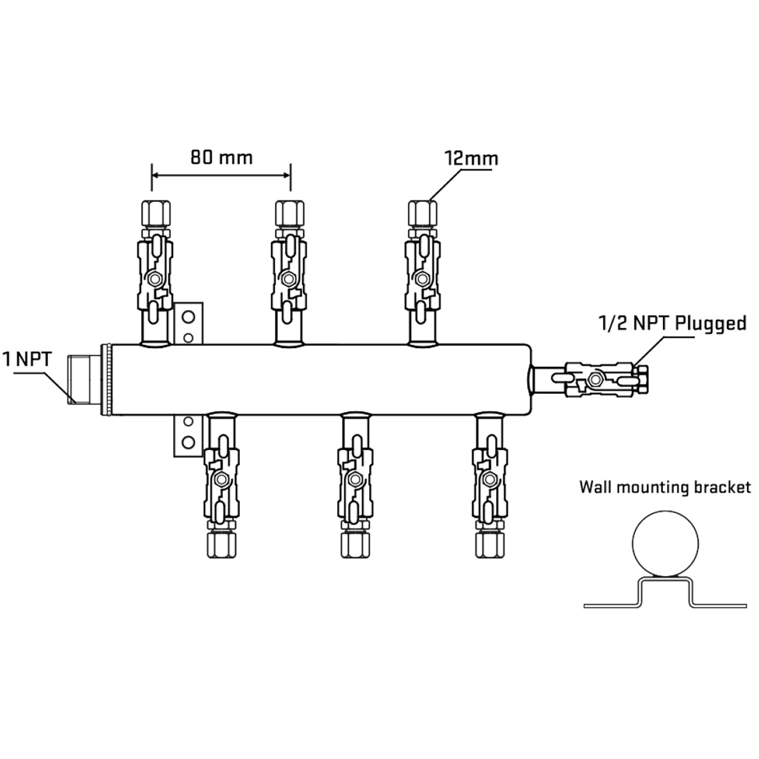 M5F1A041112 Manifolds Stainless Steel Double Sided