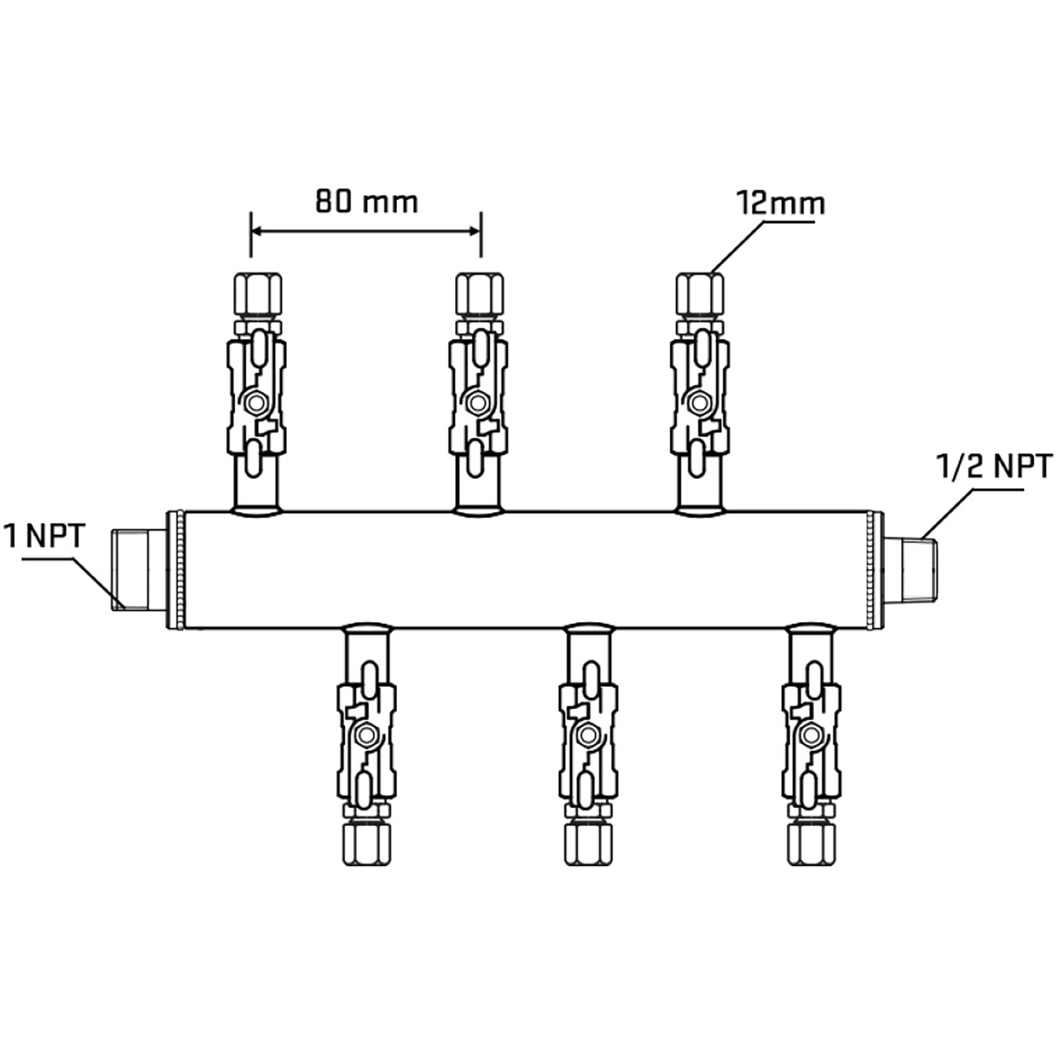 M5F1A041130 Manifolds Stainless Steel Double Sided