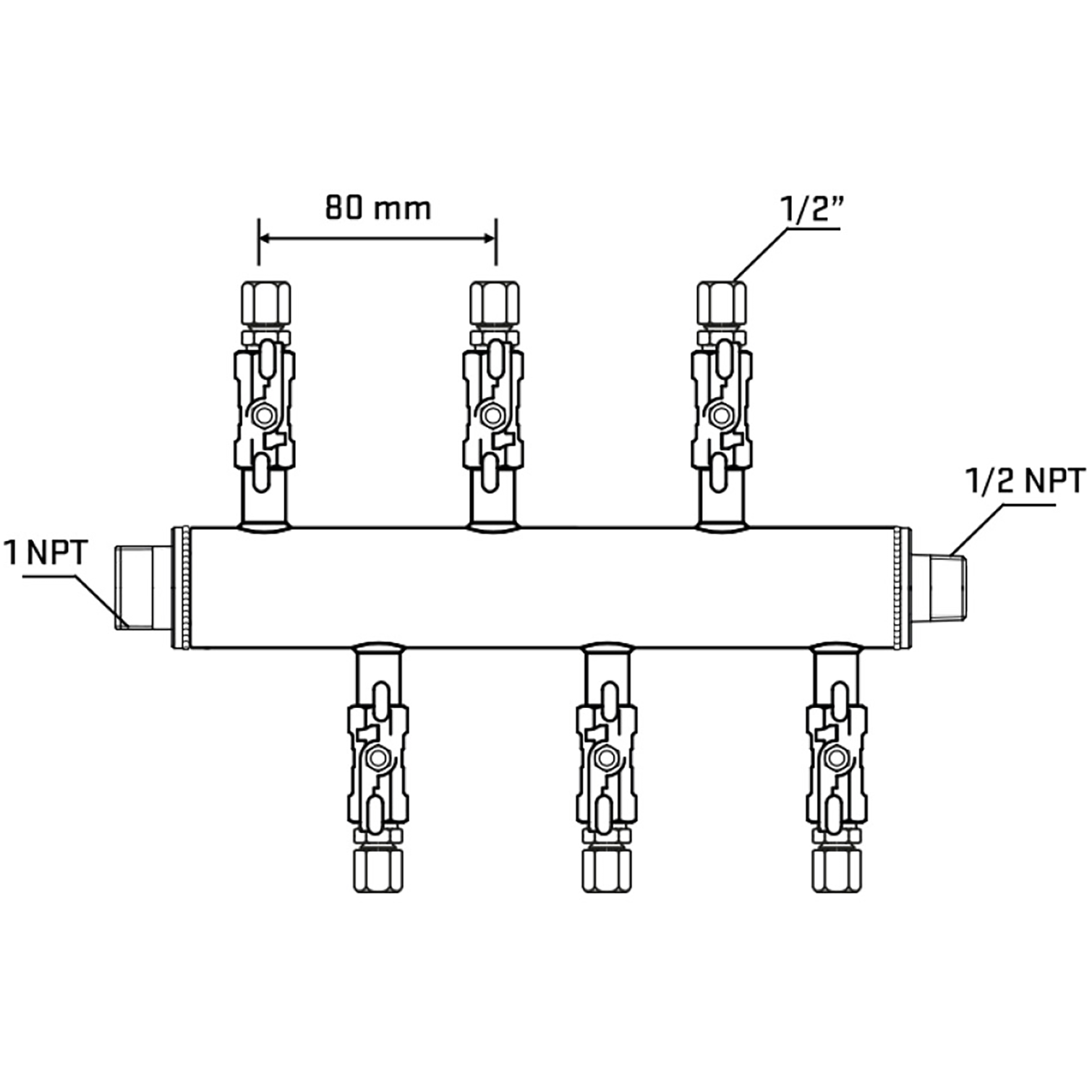 M5F1A051130 Manifolds Stainless Steel Double Sided
