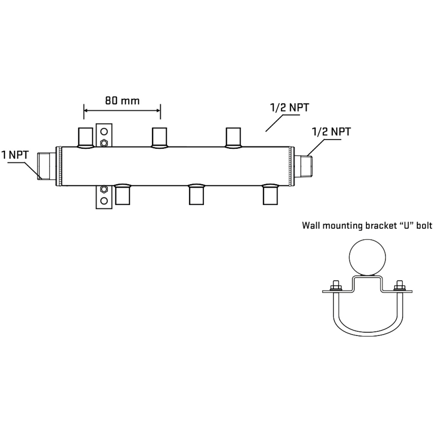 M5F1A061131 Manifolds Stainless Steel Double Sided