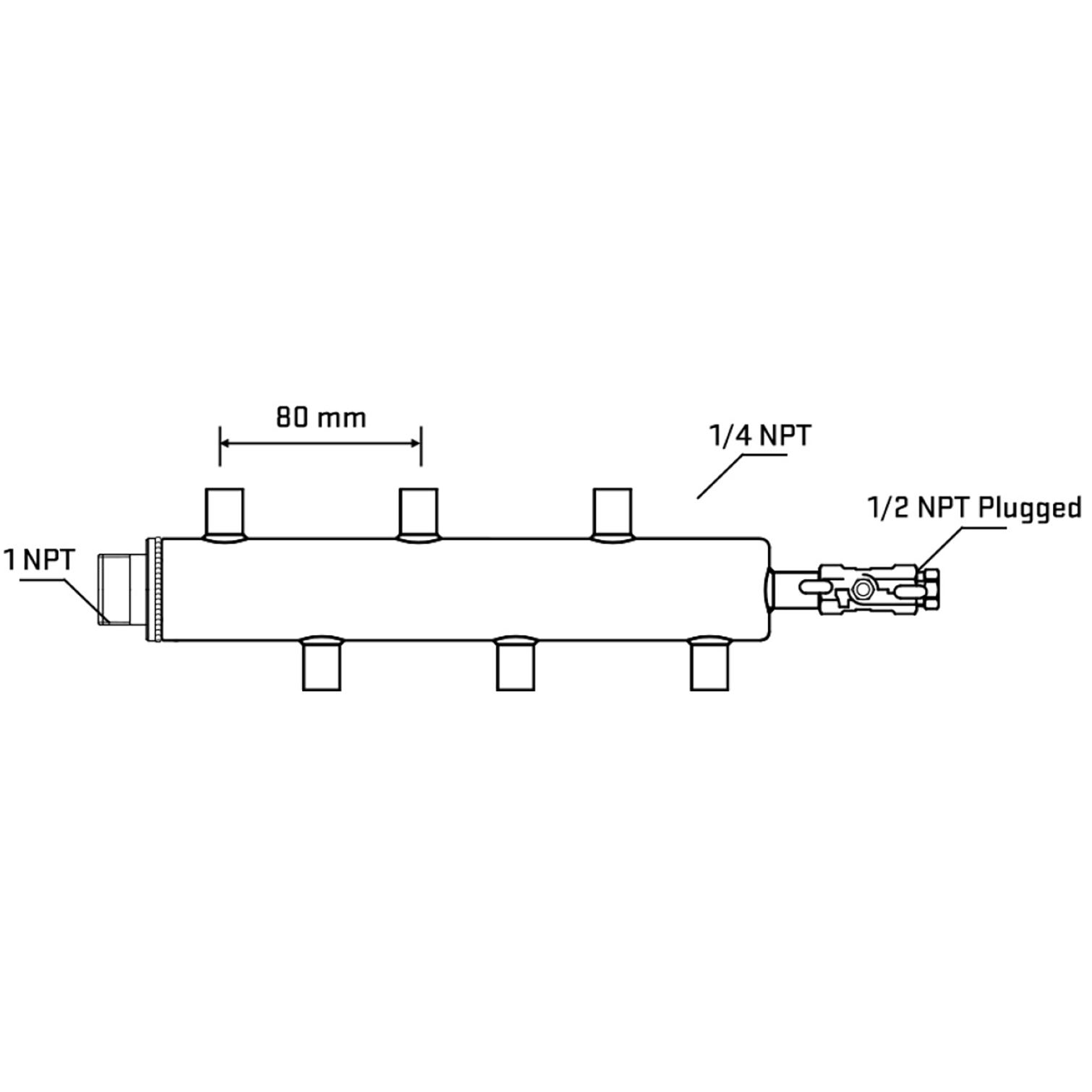 M5F1A071110 Manifolds Stainless Steel Double Sided