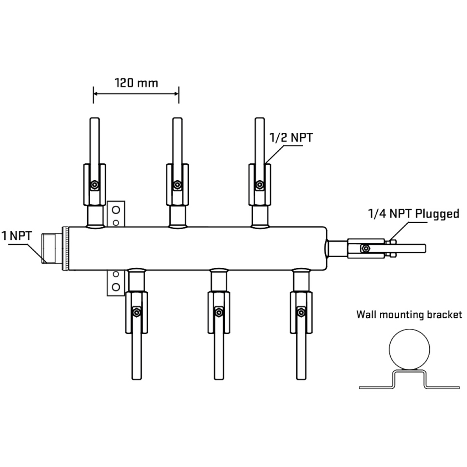 M5F1B081122 Manifolds Stainless Steel Double Sided