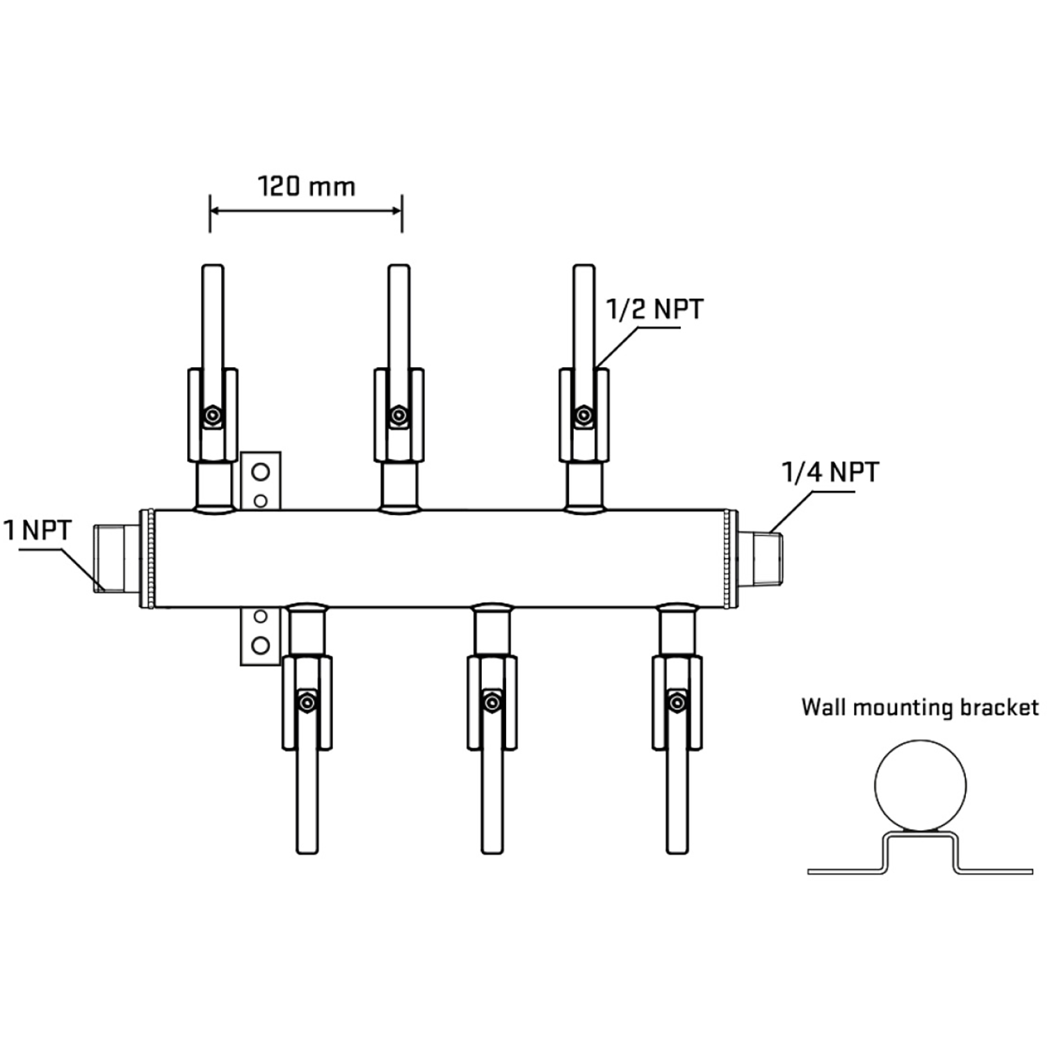 M5F1B081142 Manifolds Stainless Steel Double Sided