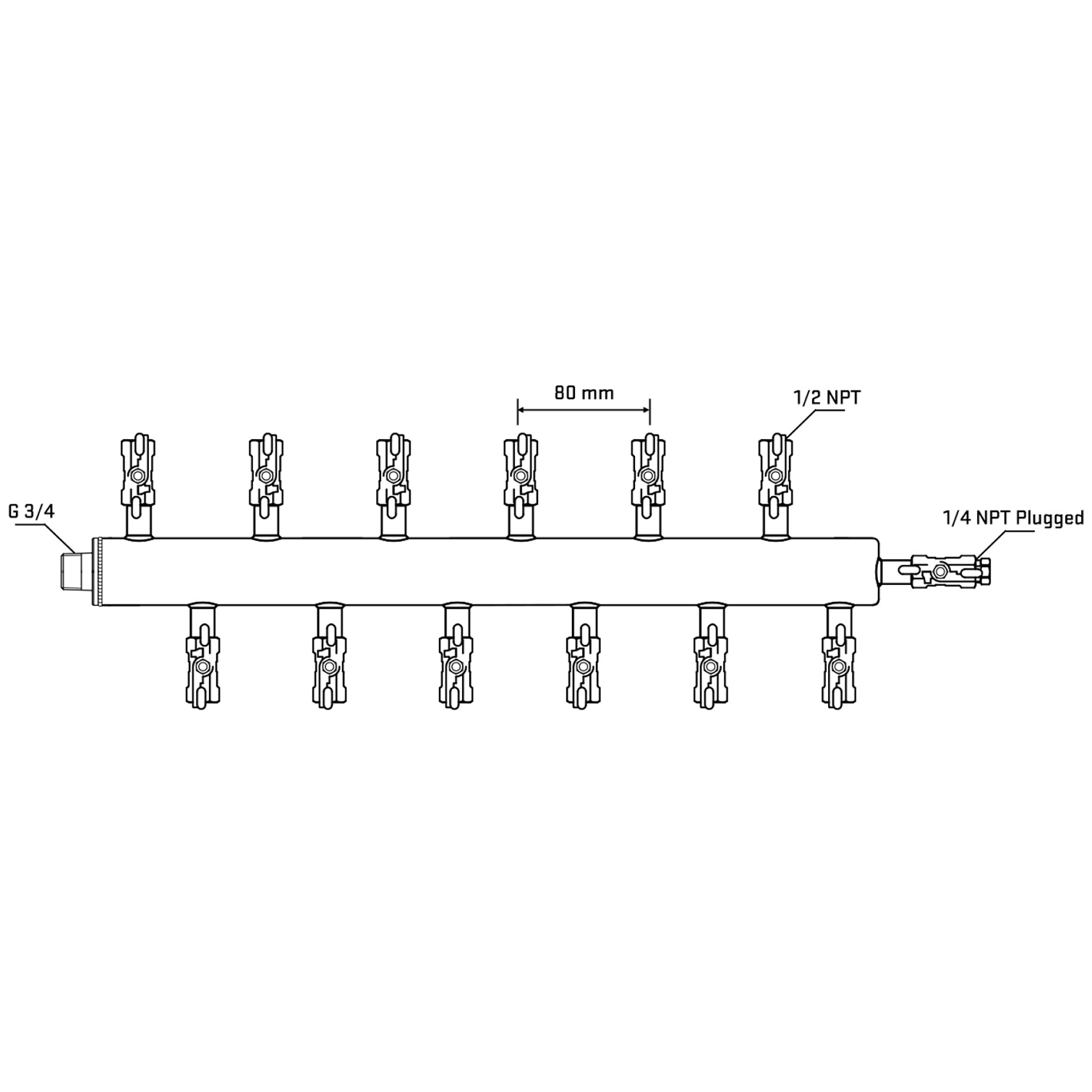 M5F2A010420 Manifolds Stainless Steel Double Sided