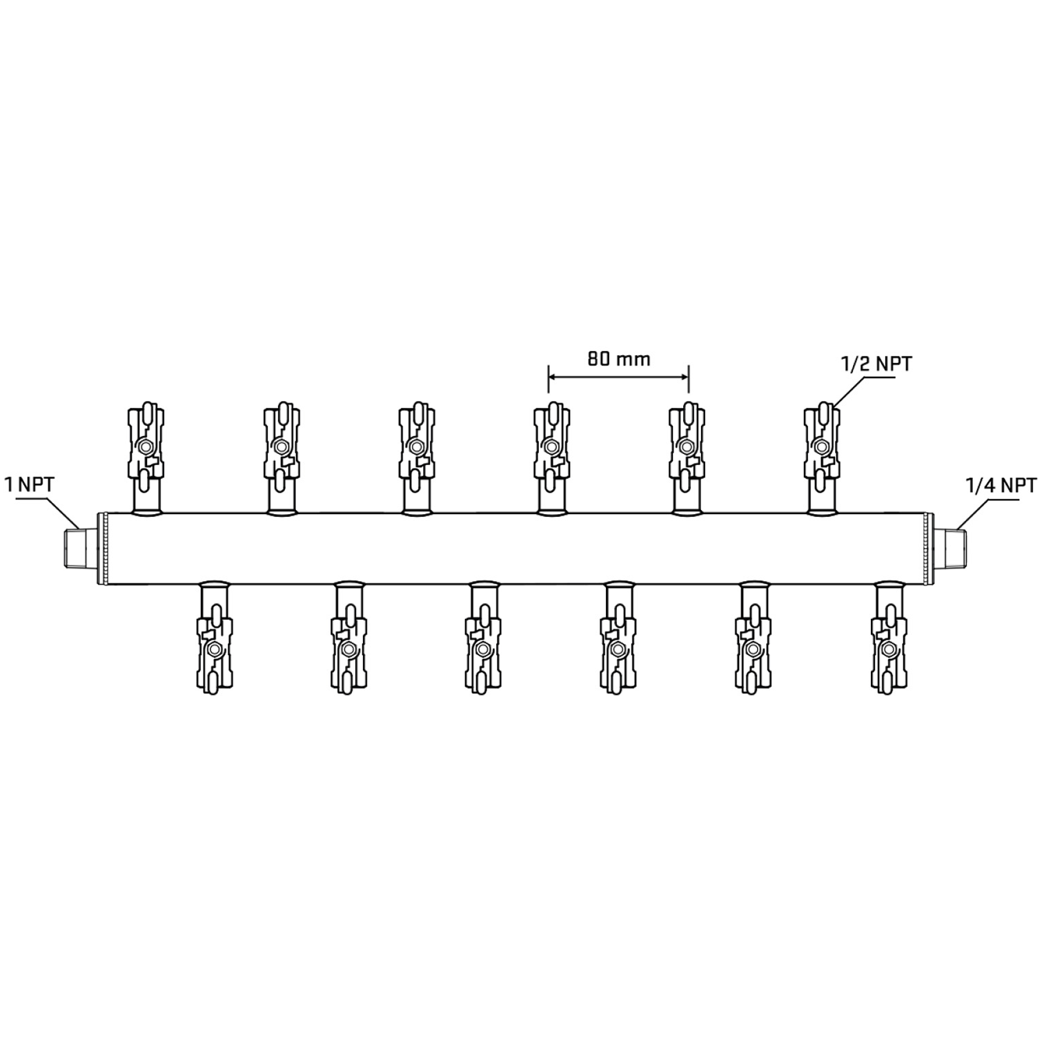 M5F2A010940 Manifolds Stainless Steel Double Sided