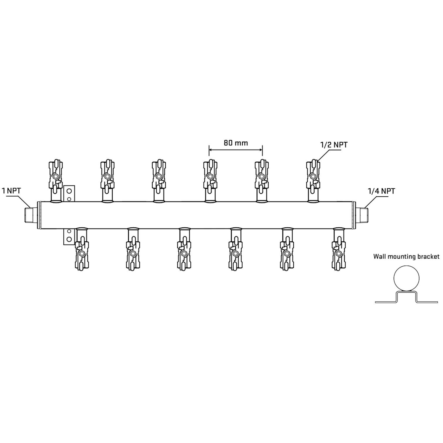M5F2A010942 Manifolds Stainless Steel Double Sided