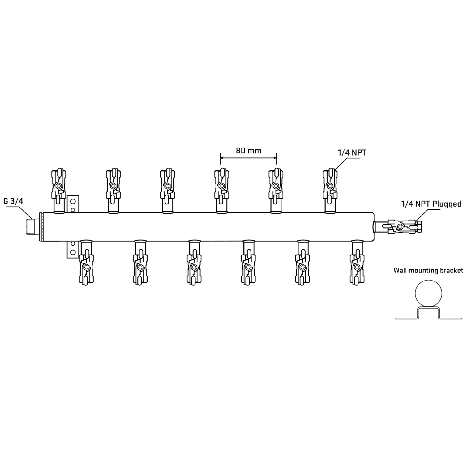 M5F2A020422 Manifolds Stainless Steel Double Sided