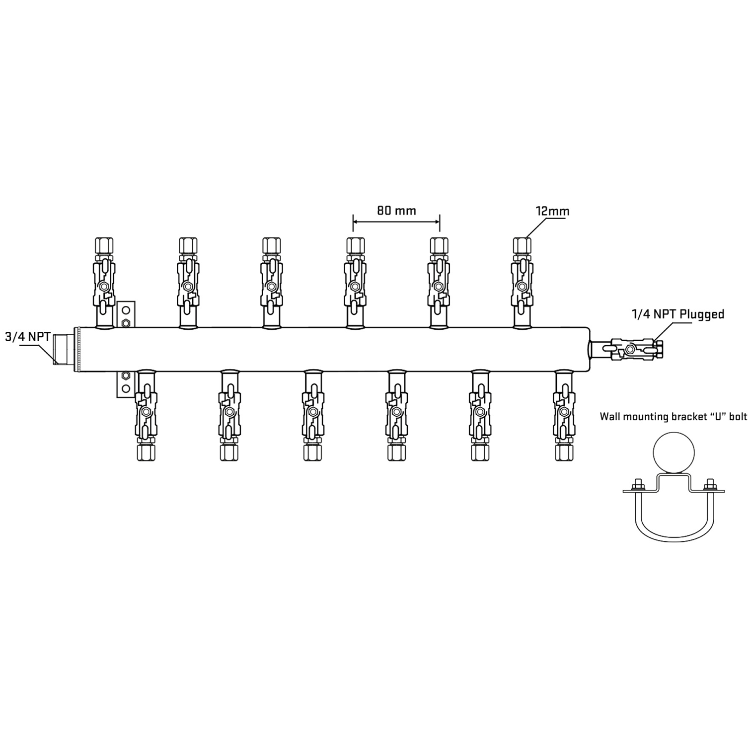 M5F2A031021 Manifolds Stainless Steel Double Sided