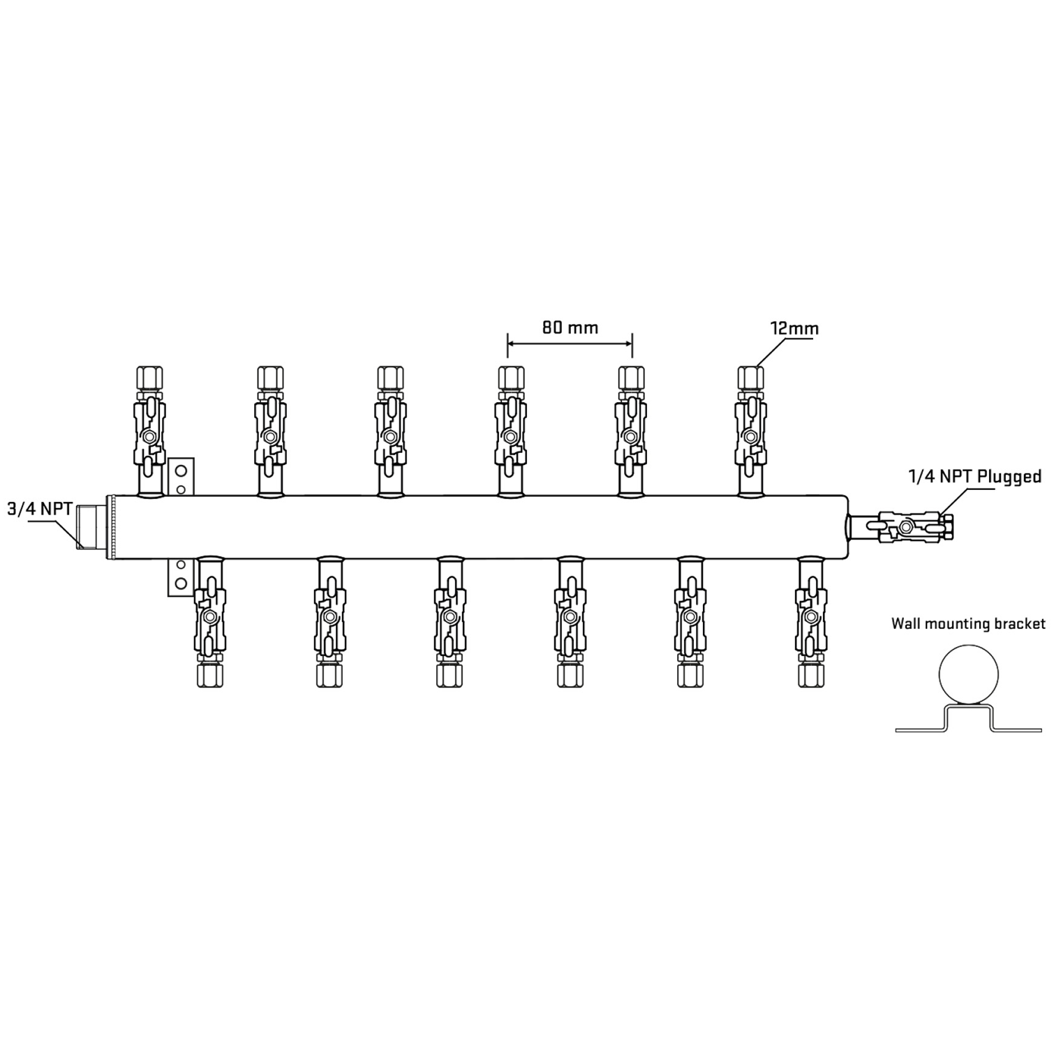 M5F2A031022 Manifolds Stainless Steel Double Sided