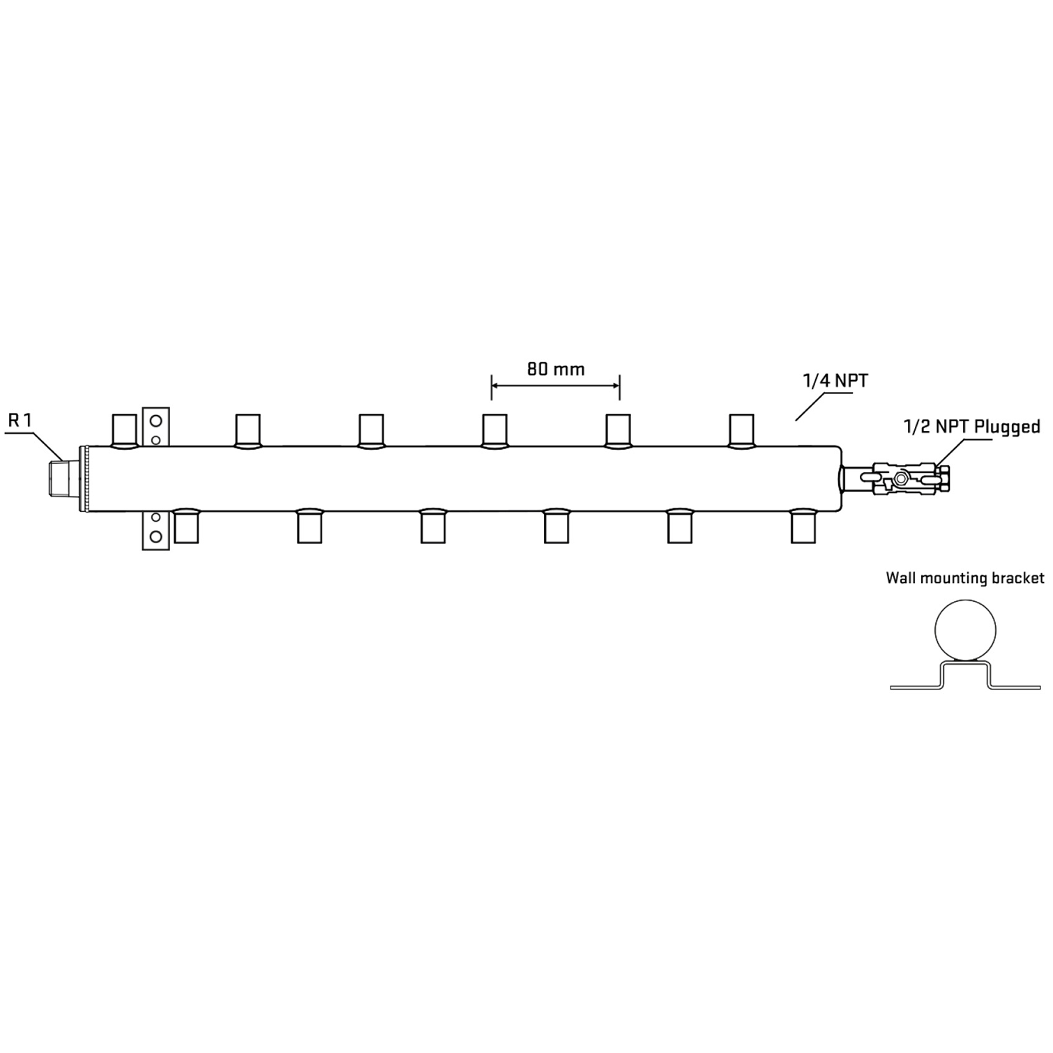 M5F2A070512 Manifolds Stainless Steel Double Sided