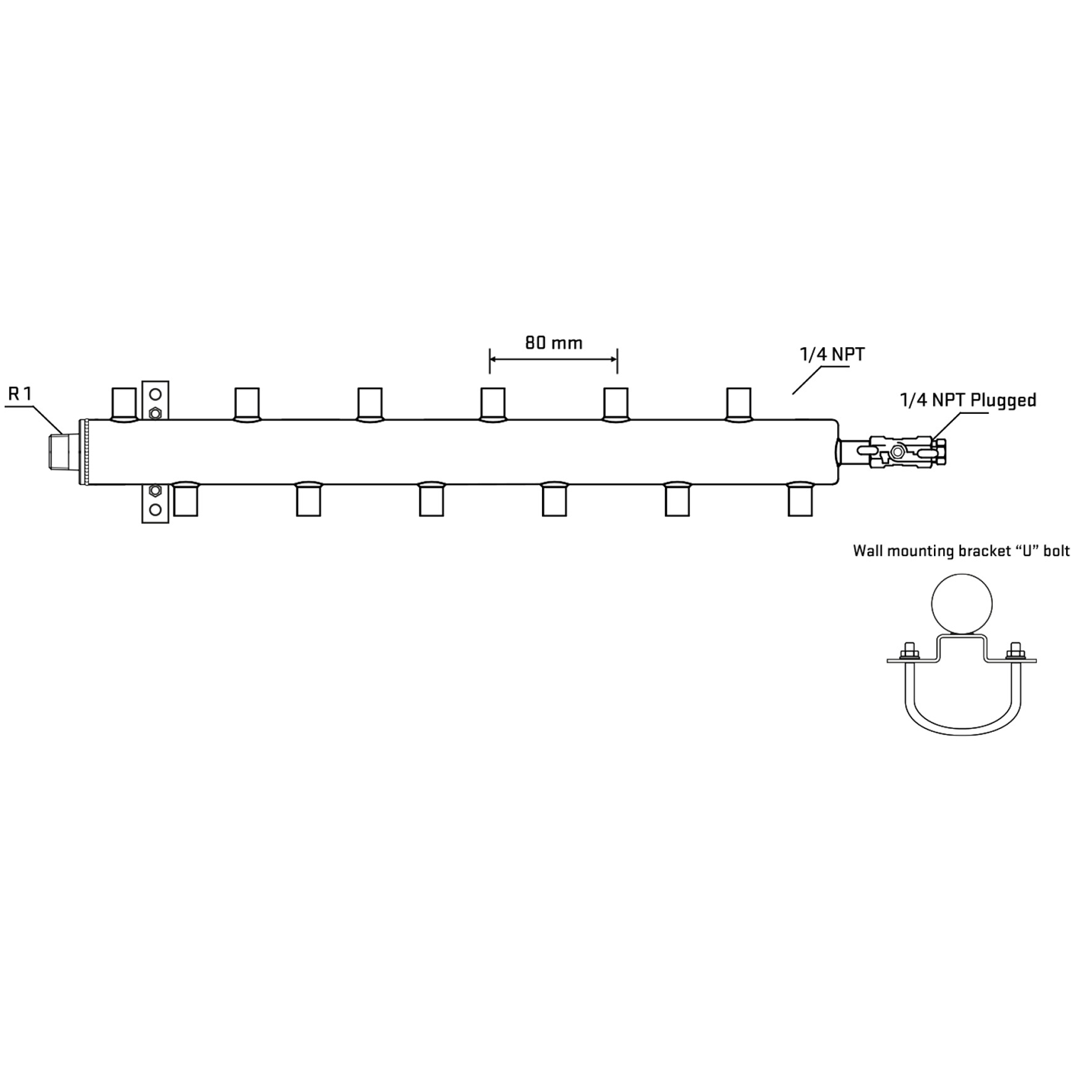 M5F2A070521 Manifolds Stainless Steel Double Sided