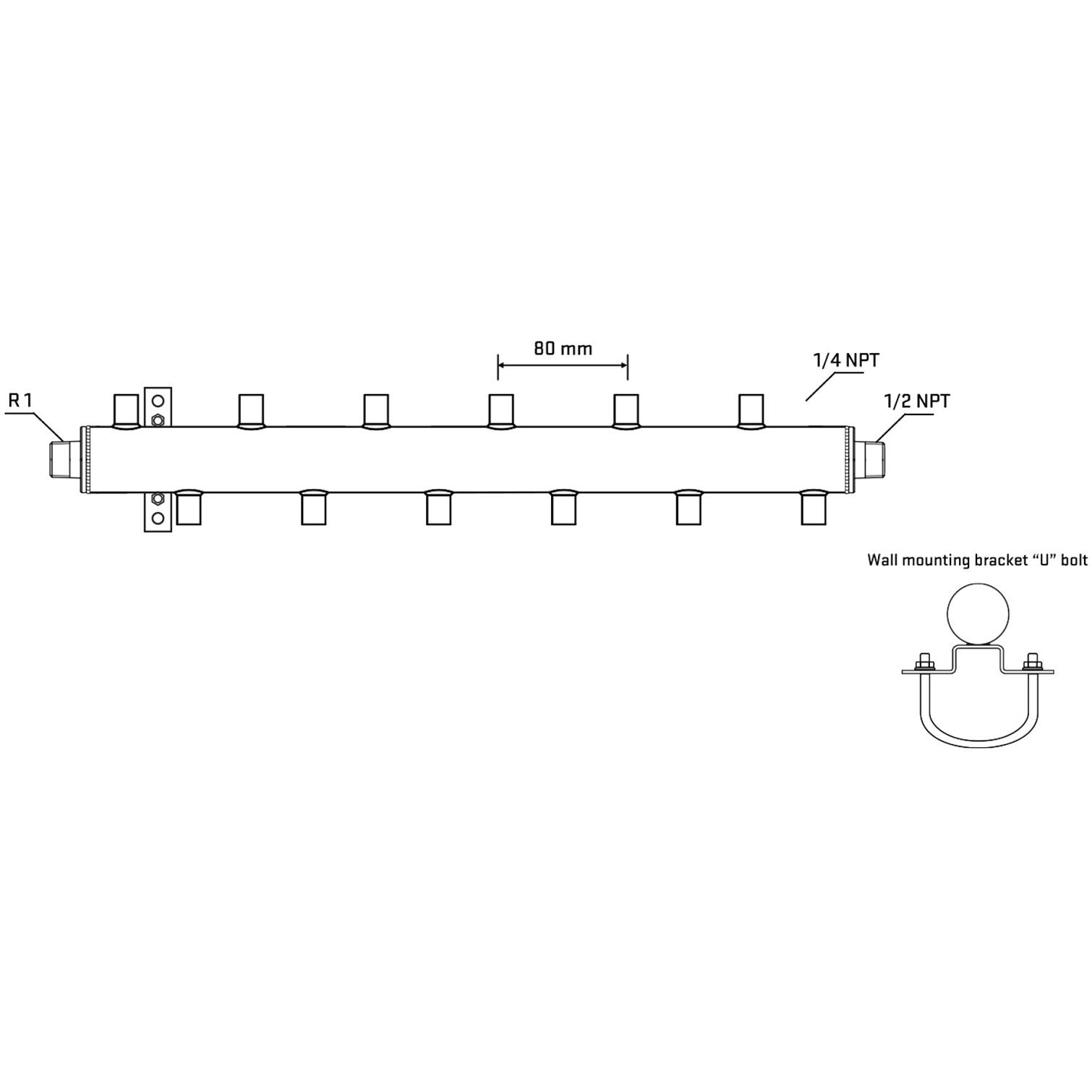 M5F2A070531 Manifolds Stainless Steel Double Sided