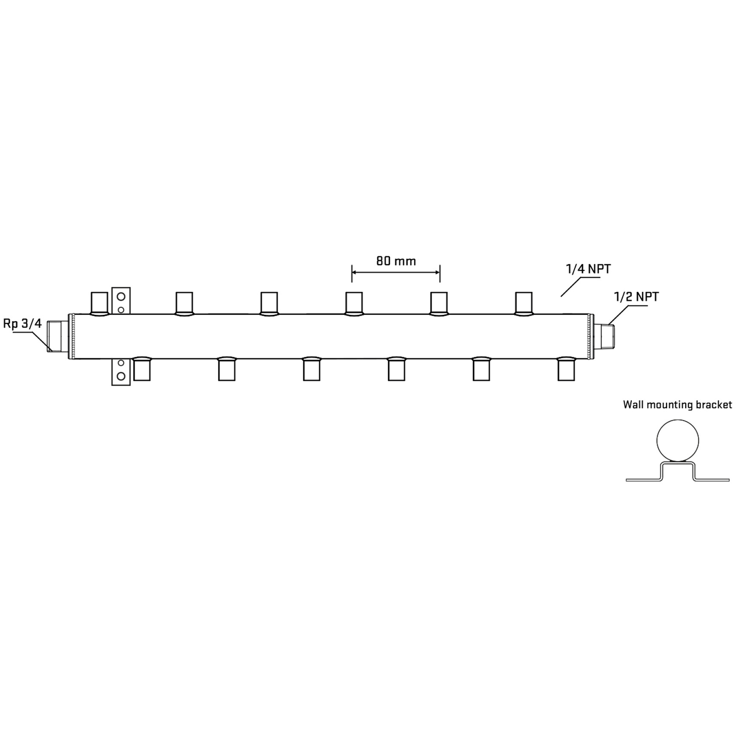 M5F2A070632 Manifolds Stainless Steel Double Sided