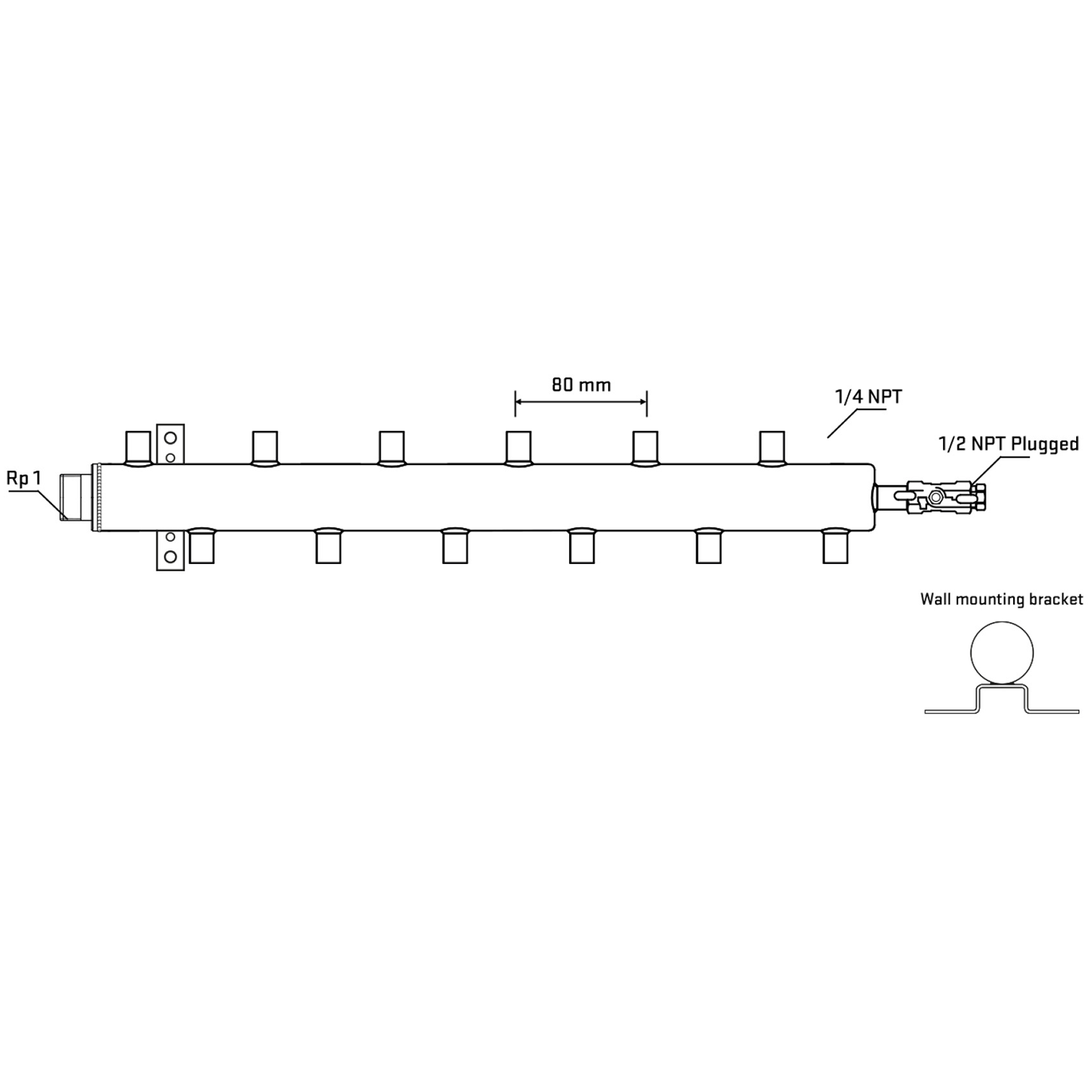 M5F2A070712 Manifolds Stainless Steel Double Sided