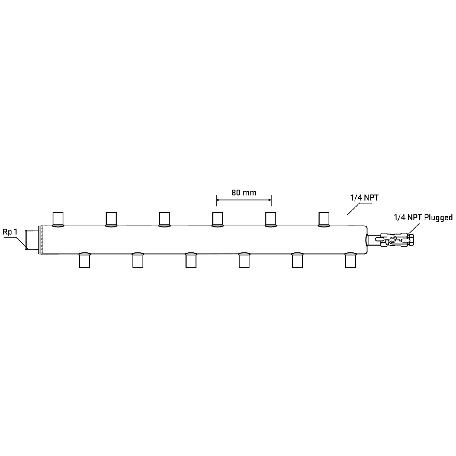 M5F2A070720 Manifolds Stainless Steel Double Sided