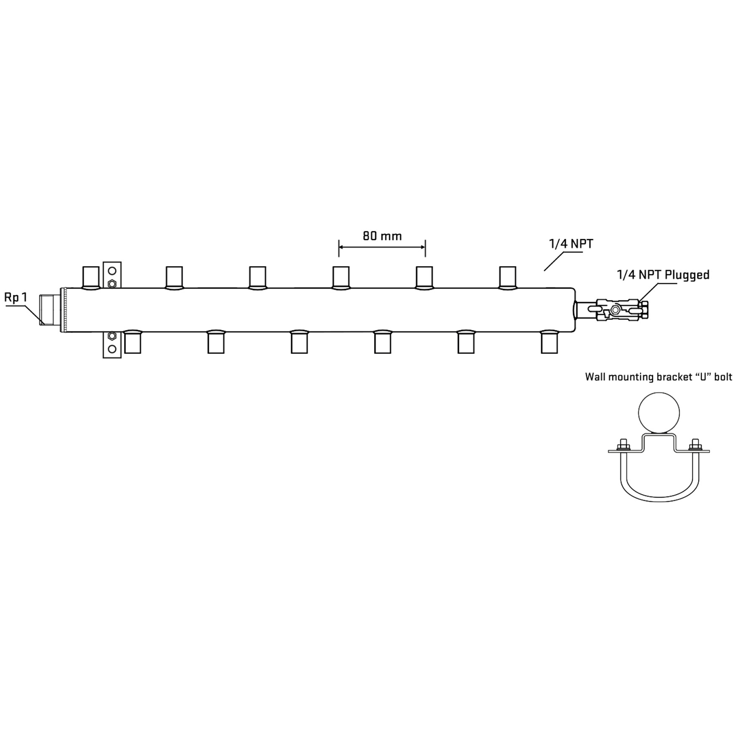 M5F2A070721 Manifolds Stainless Steel Double Sided