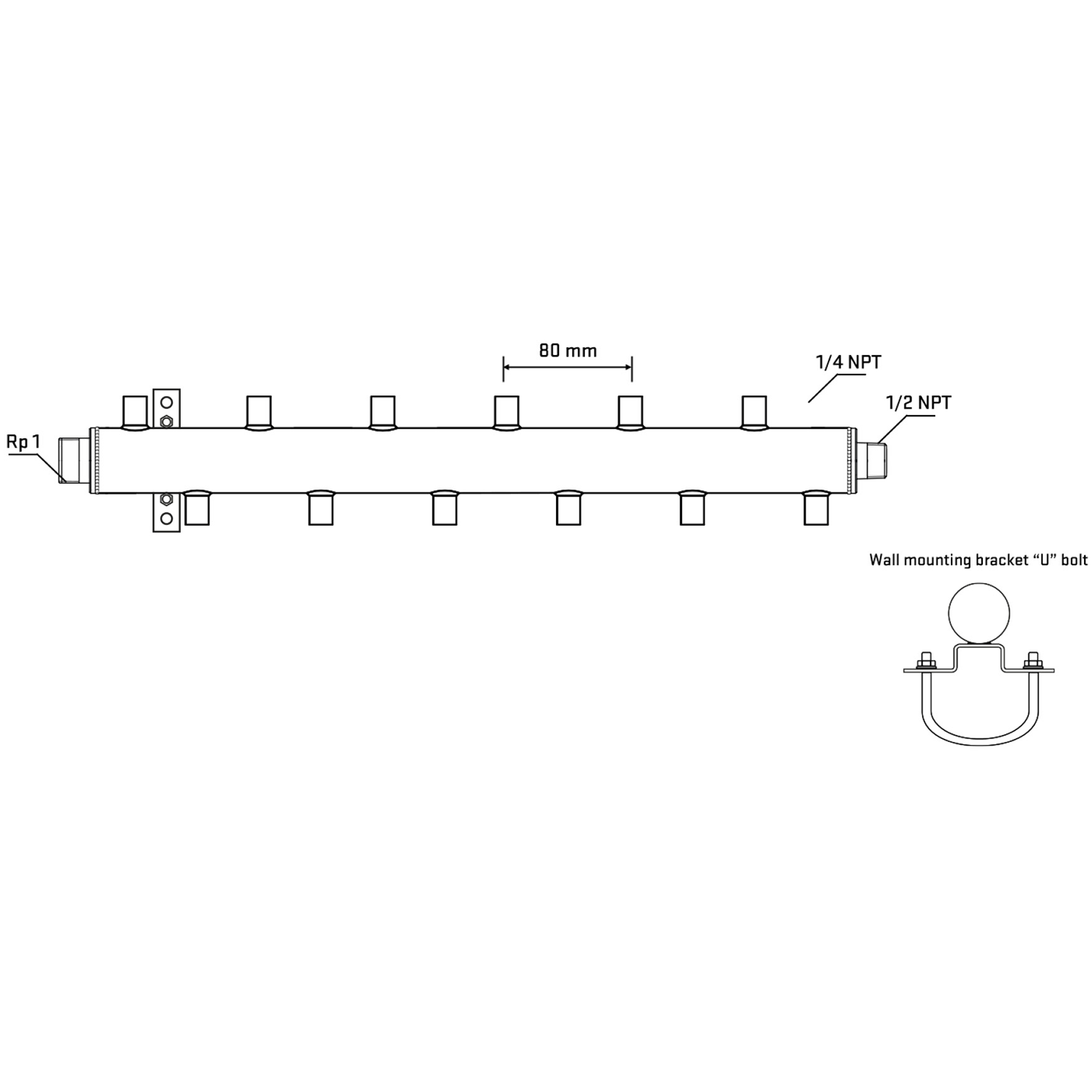 M5F2A070731 Manifolds Stainless Steel Double Sided