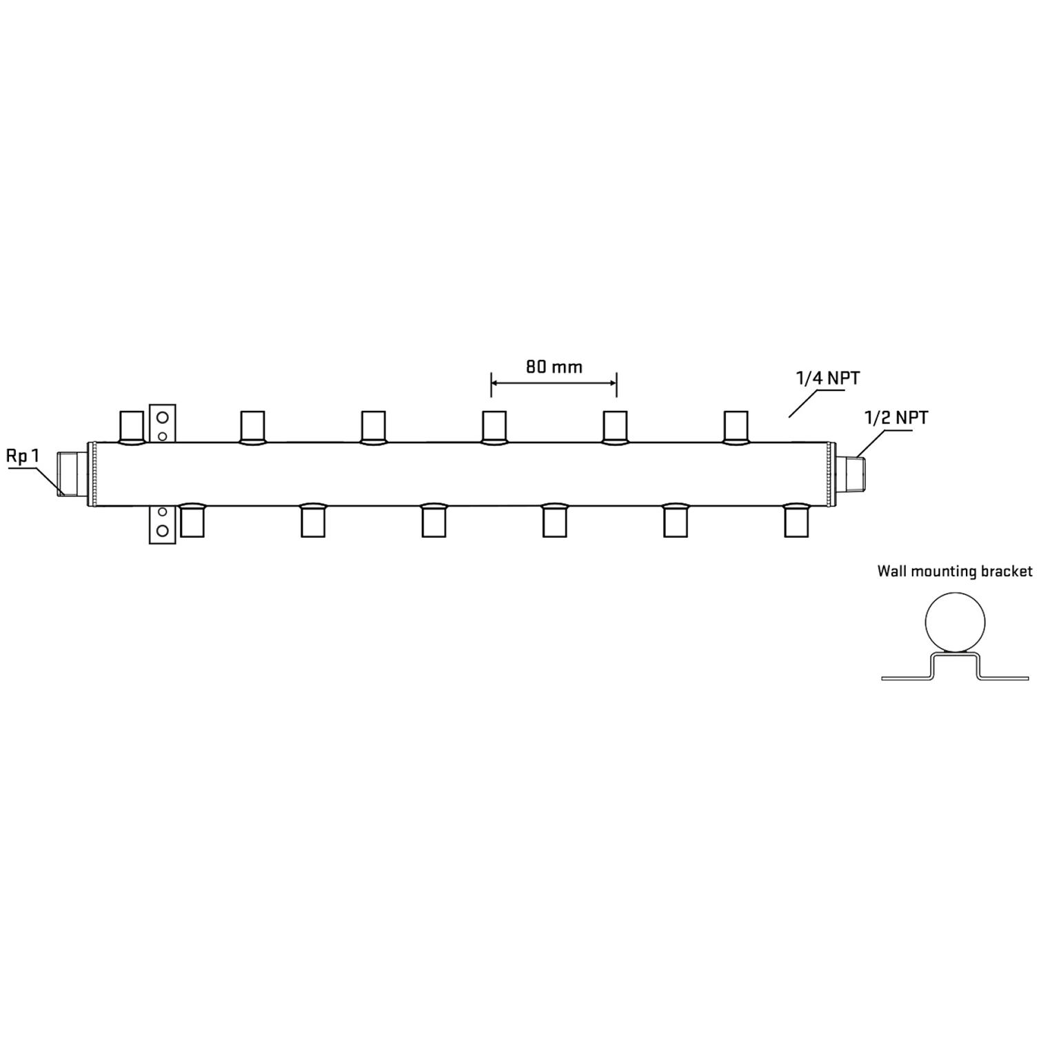 M5F2A070732 Manifolds Stainless Steel Double Sided