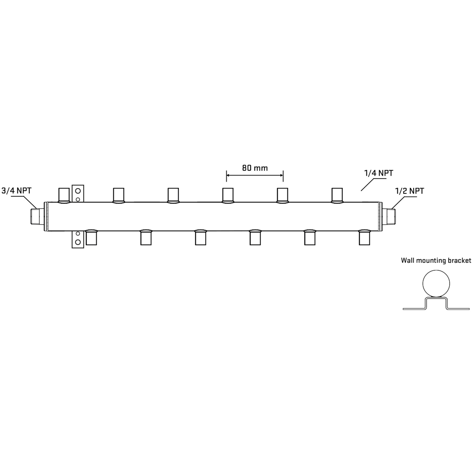 M5F2A070832 Manifolds Stainless Steel Double Sided