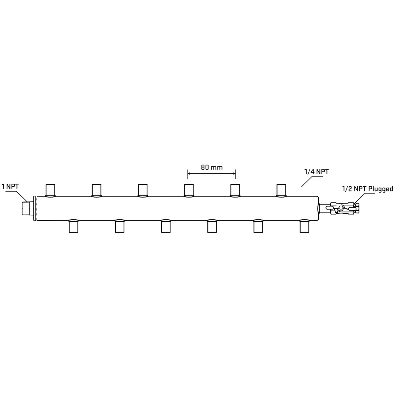 M5F2A070910 Manifolds Stainless Steel Double Sided