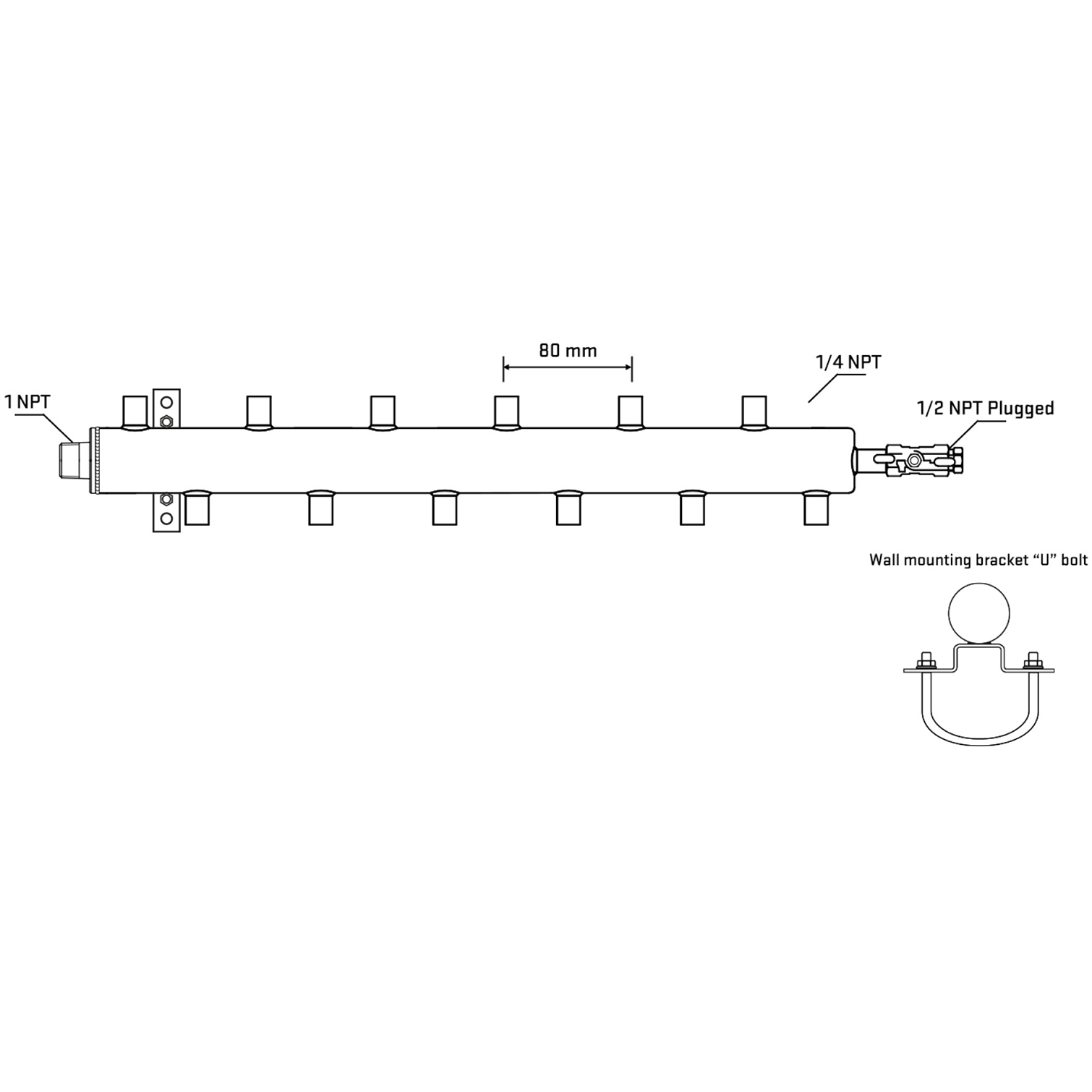 M5F2A070911 Manifolds Stainless Steel Double Sided