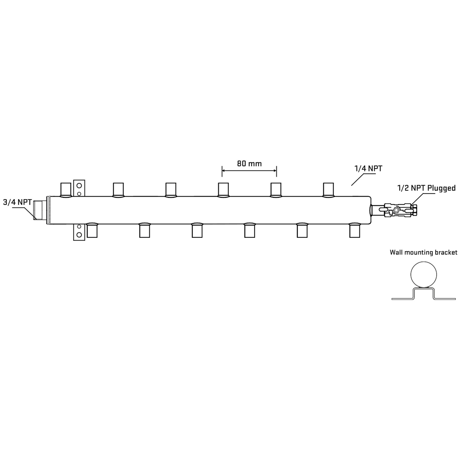 M5F2A071012 Manifolds Stainless Steel Double Sided