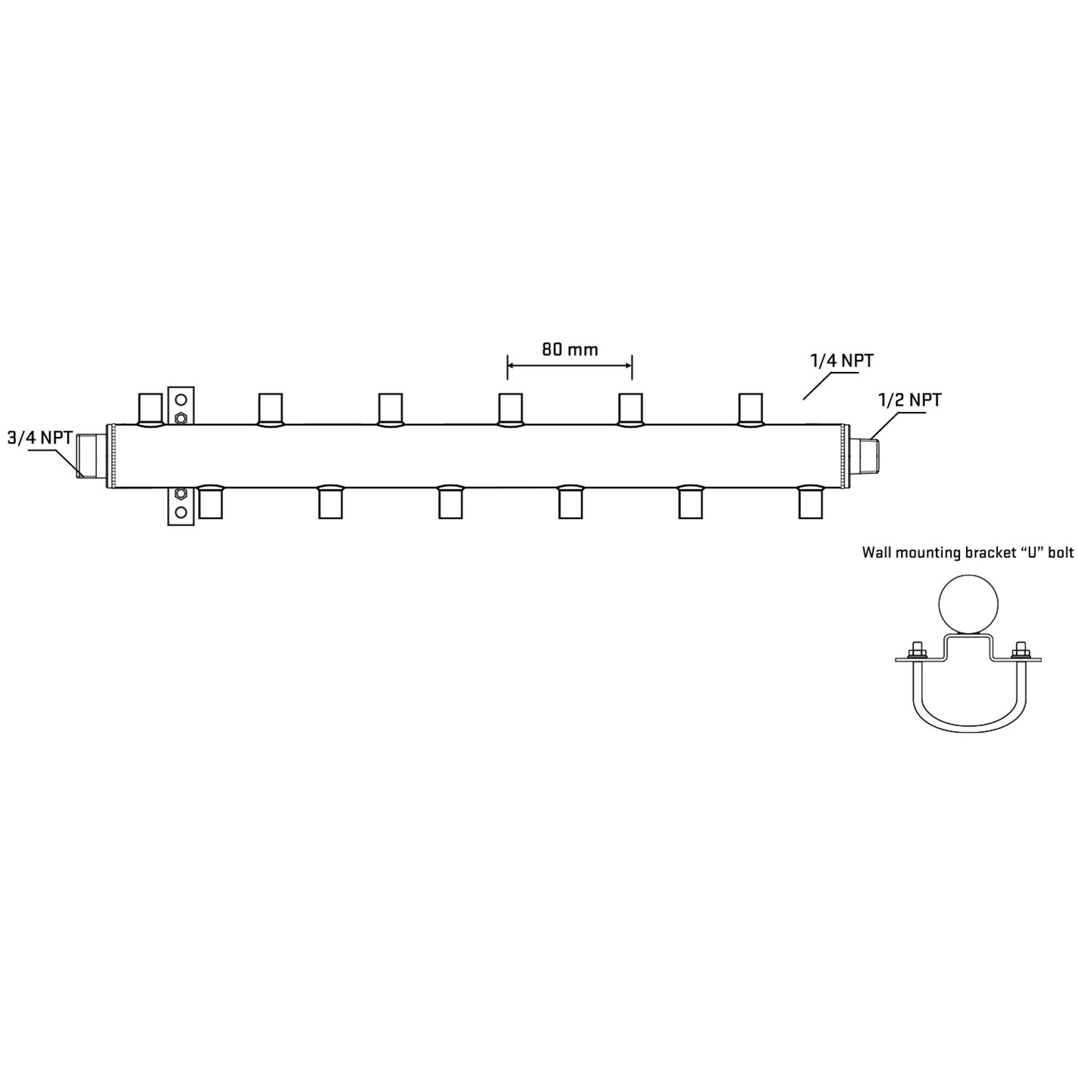 M5F2A071031 Manifolds Stainless Steel Double Sided