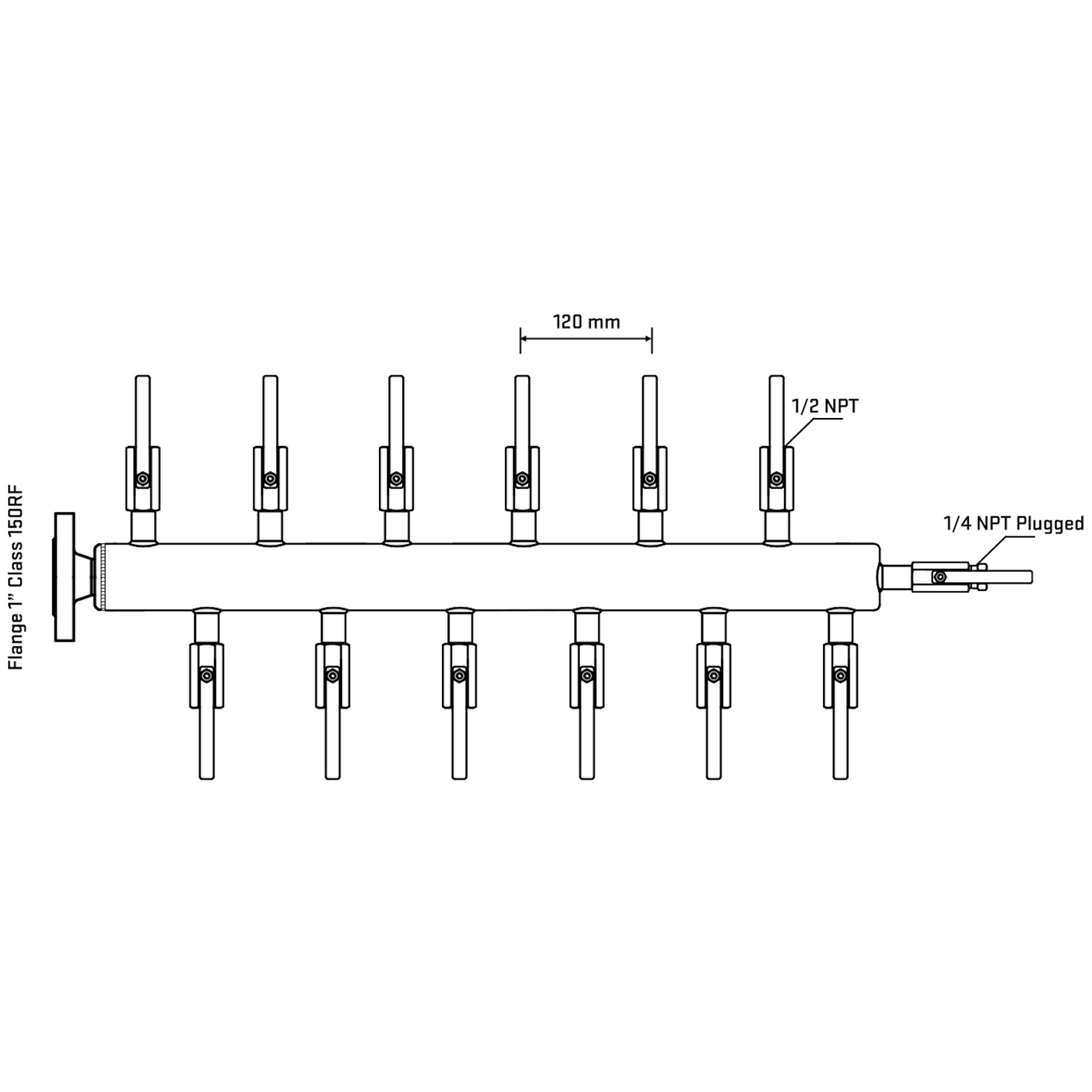 M5F2B080120 Manifolds Stainless Steel Double Sided