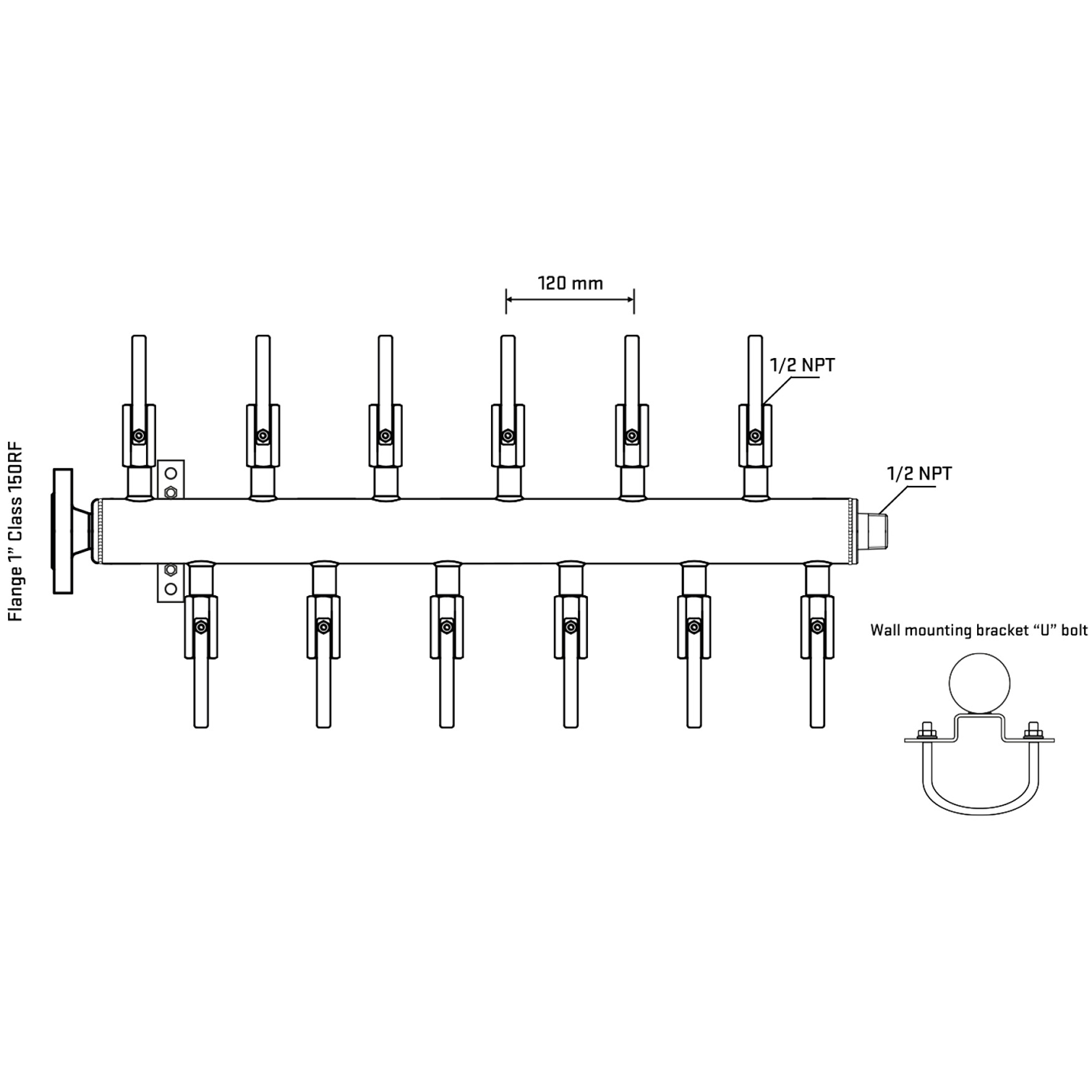 M5F2B080131 Manifolds Stainless Steel Double Sided