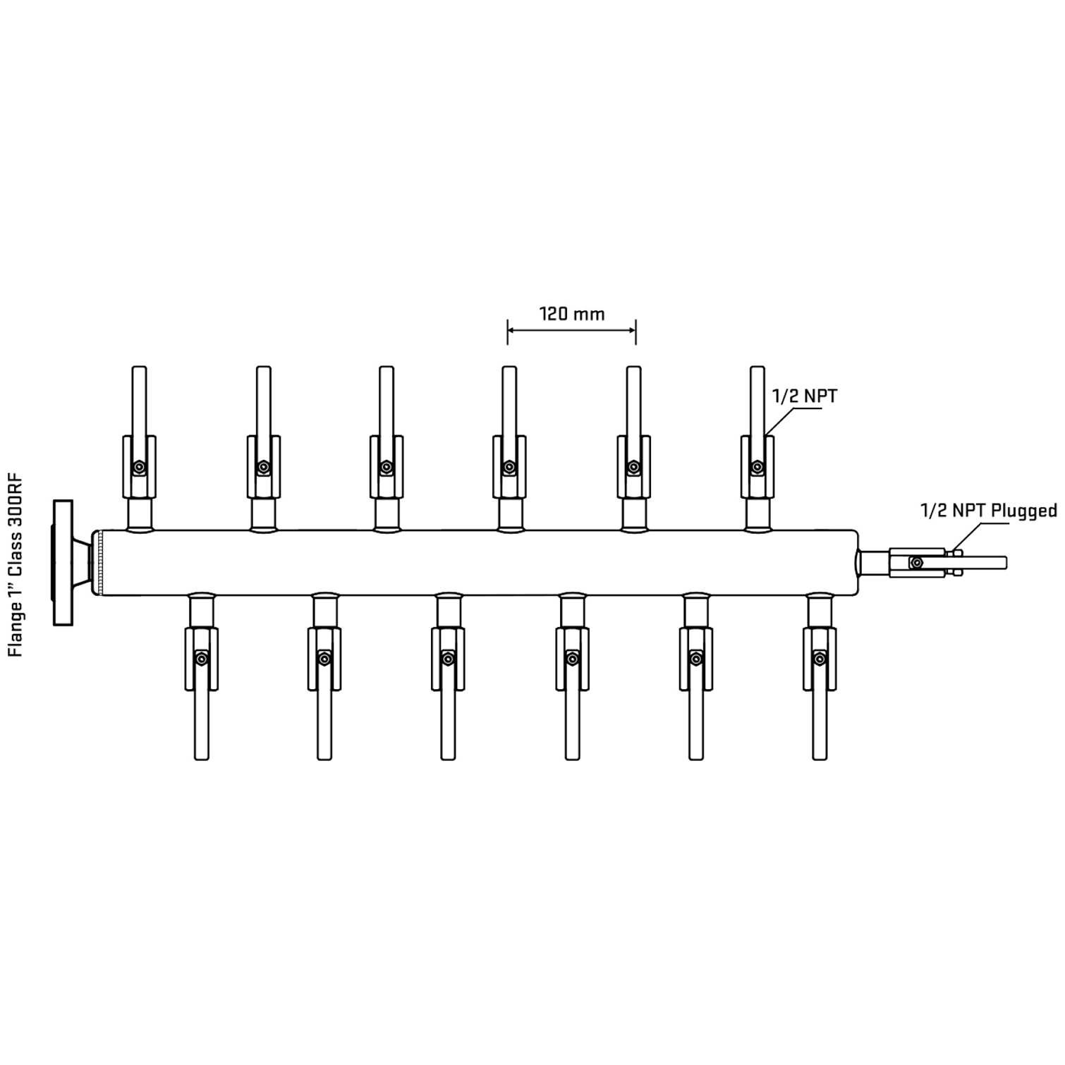 M5F2B080210 Manifolds Stainless Steel Double Sided