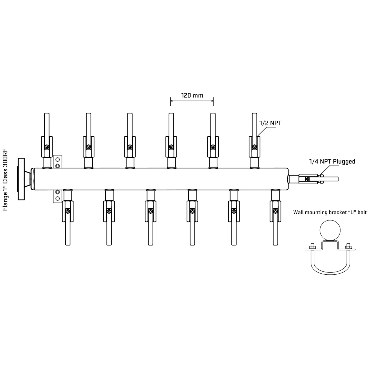 M5F2B080221 Manifolds Stainless Steel Double Sided