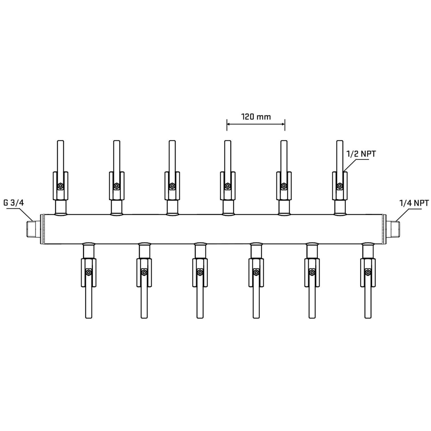 M5F2B080440 Manifolds Stainless Steel Double Sided