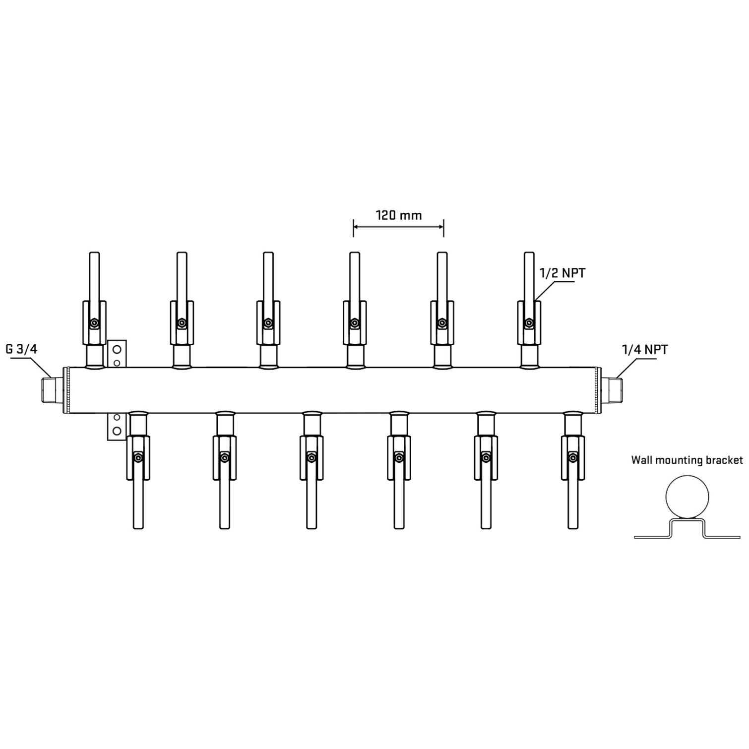 M5F2B080442 Manifolds Stainless Steel Double Sided